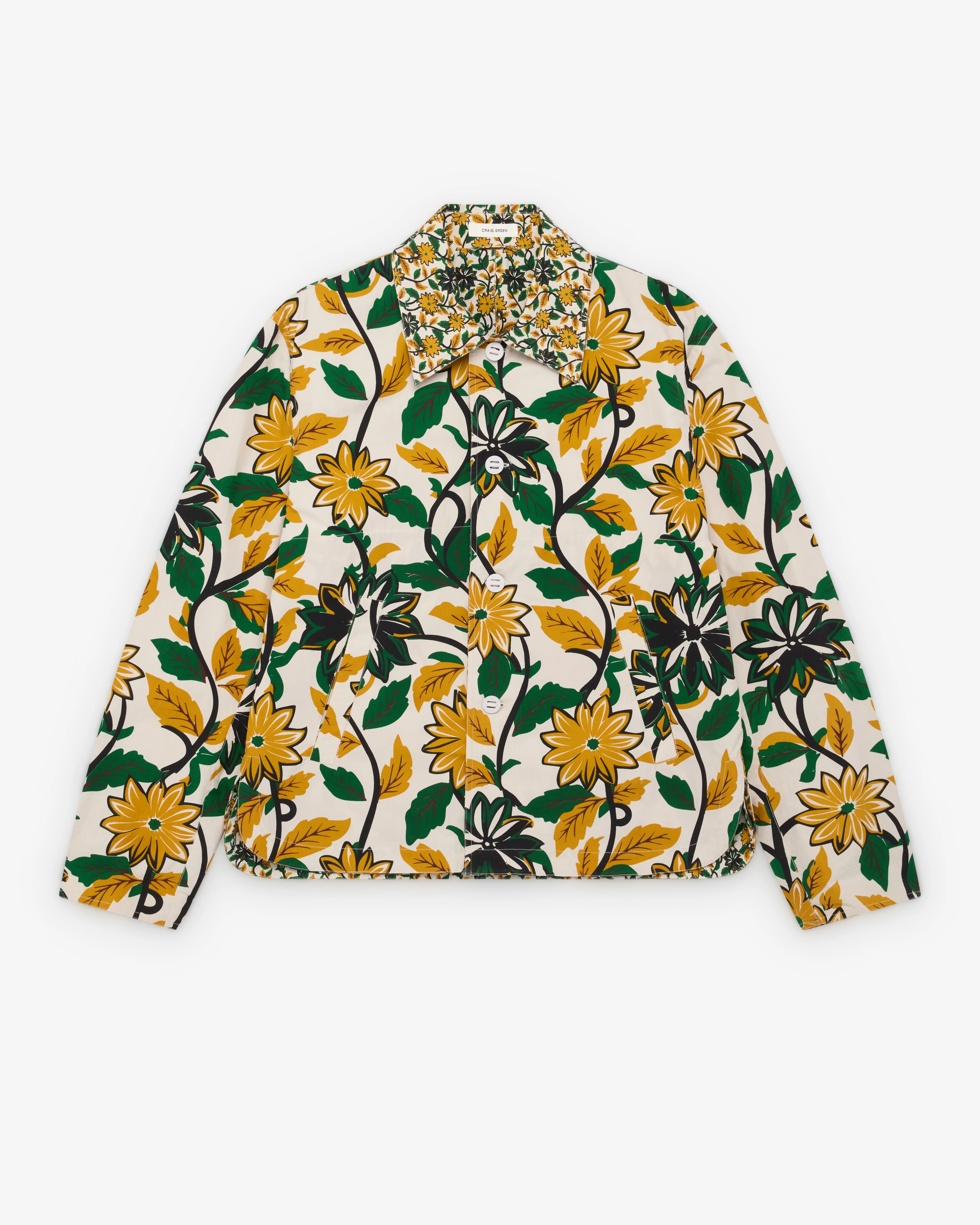 Craig Green - Men's Reversible Worker Jacket - (Yellow/Floral)