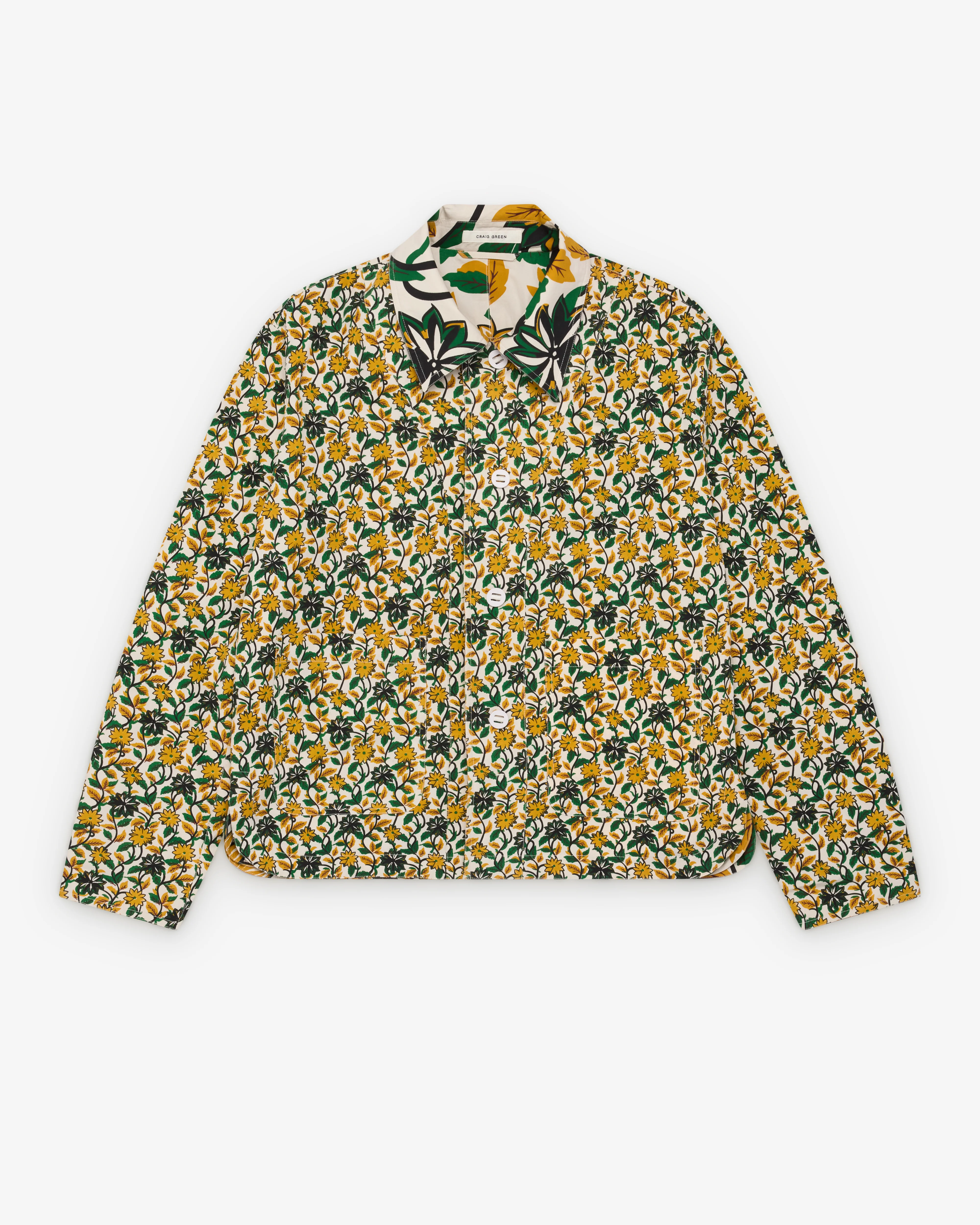 Craig Green - Men's Reversible Worker Jacket - (Yellow/Floral) - Image 3