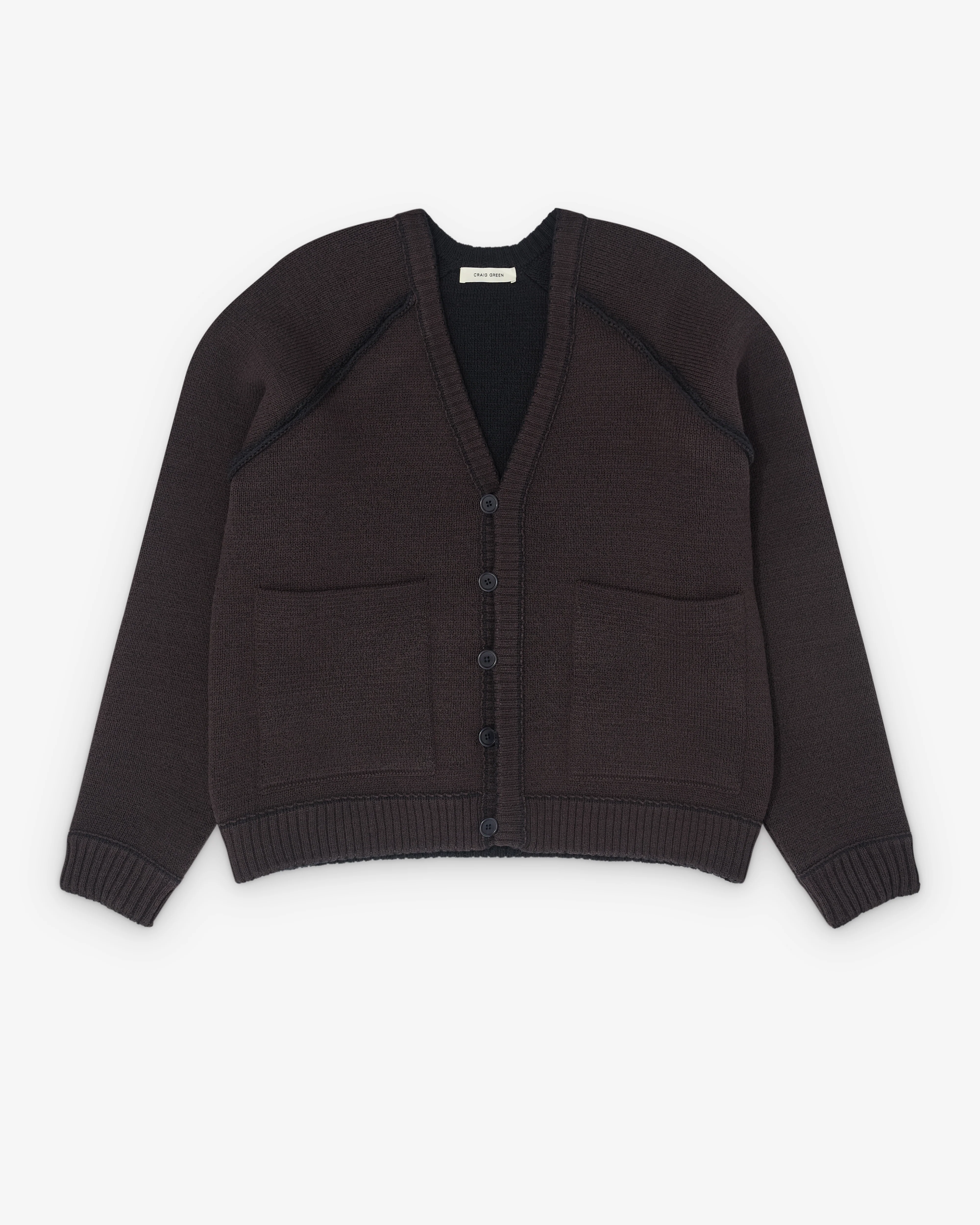 Craig Green - Men’s Tape Knit Cardigan - (Dark Brown)