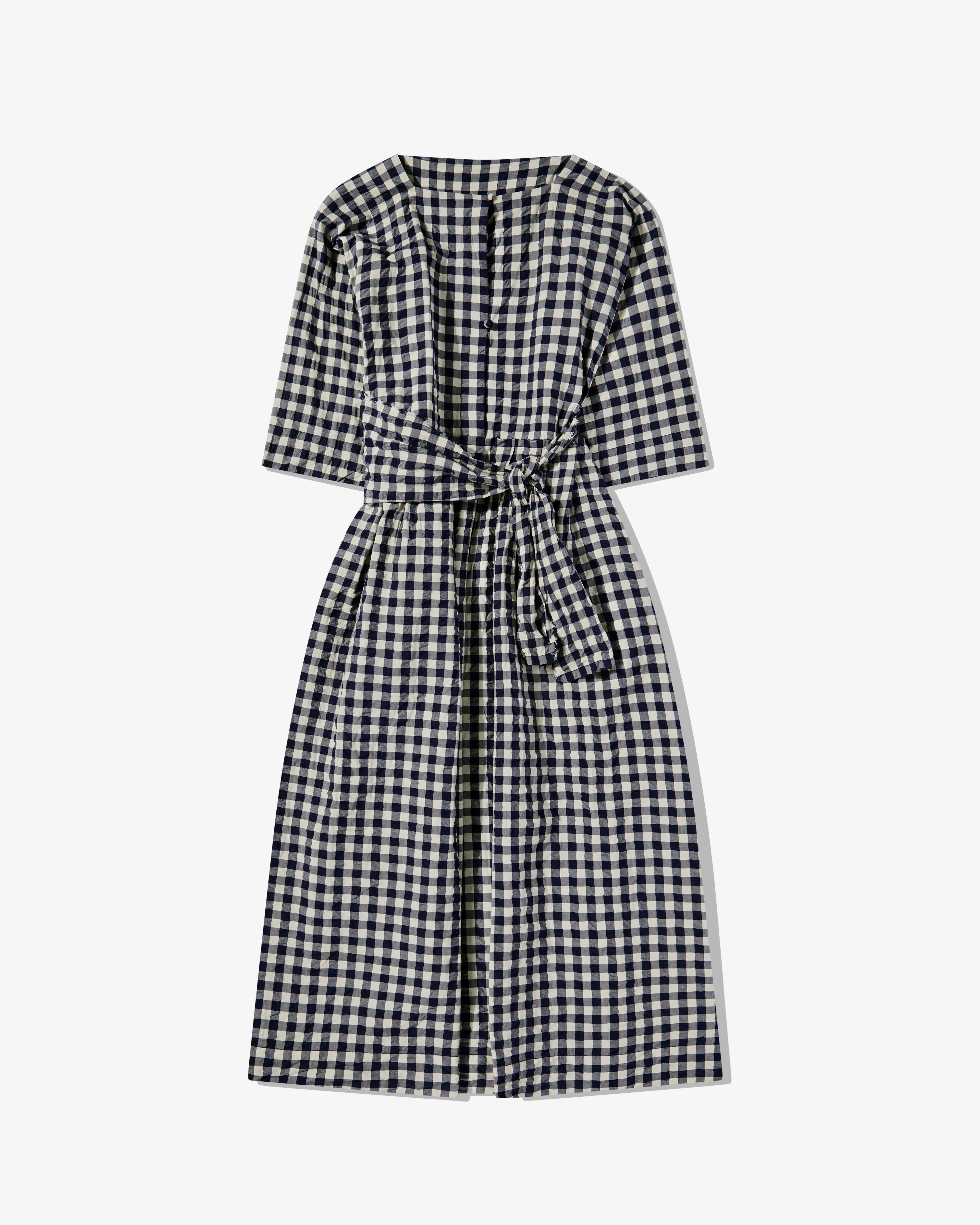 Daniela Gregis - Women’s Tie Waist Dress - (Navy/White)