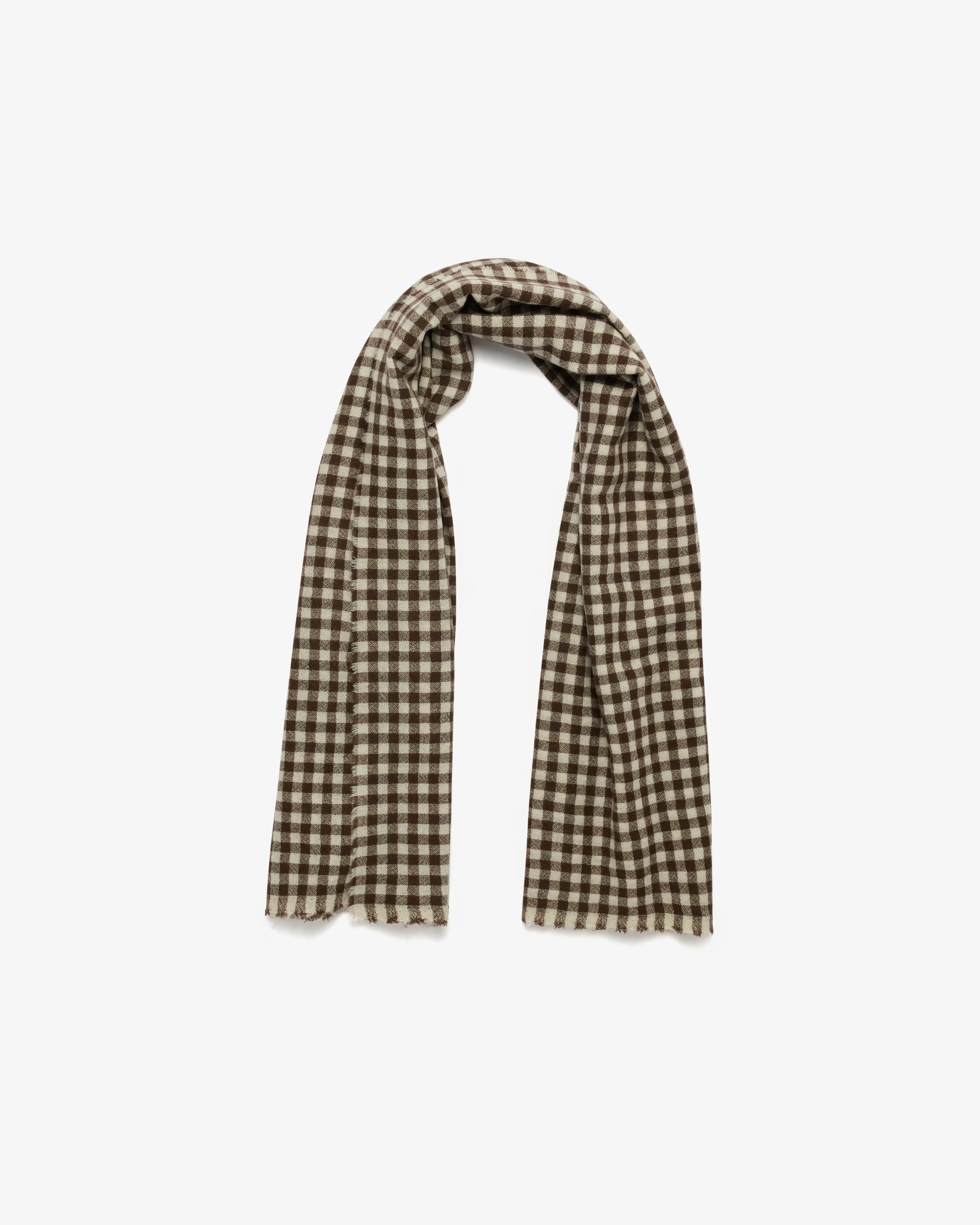 Daniela Gregis - Women's Cashmere Check Shawl - (Brown/White) - Image 2