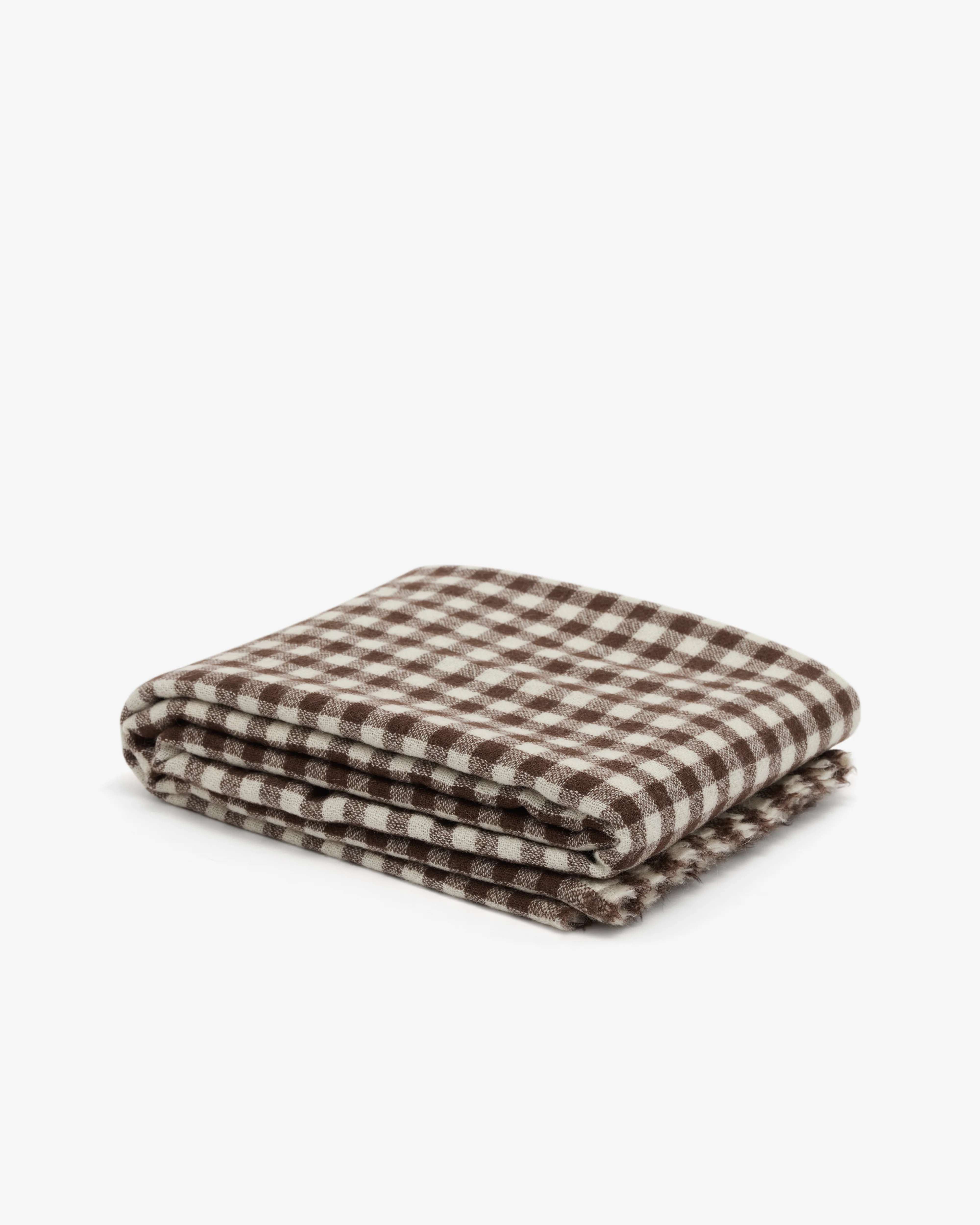 Daniela Gregis - Women's Cashmere Check Shawl - (Brown/White) - Image 3