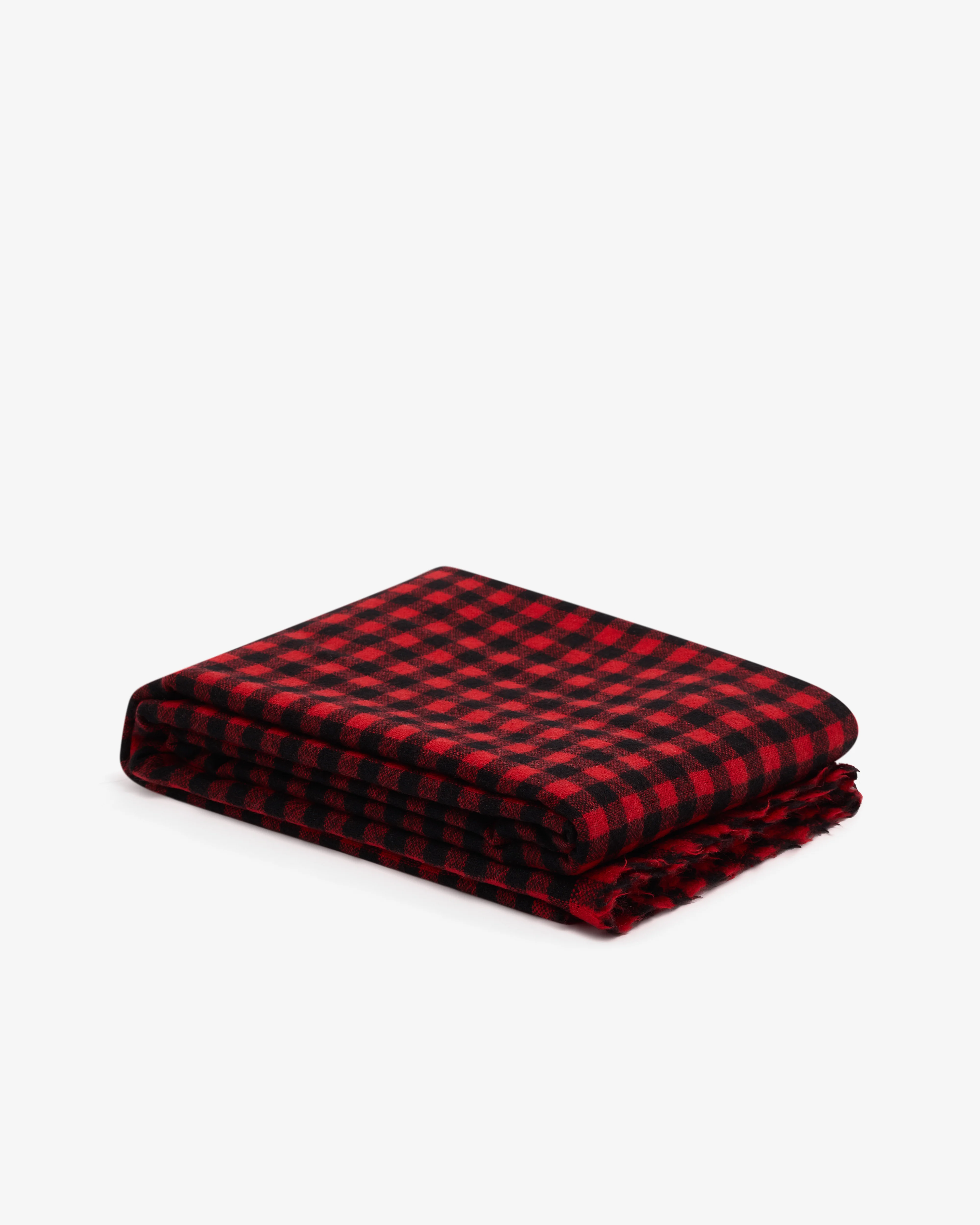 Daniela Gregis - Women's Cashmere Check Shawl - (Red/Black) - Image 3