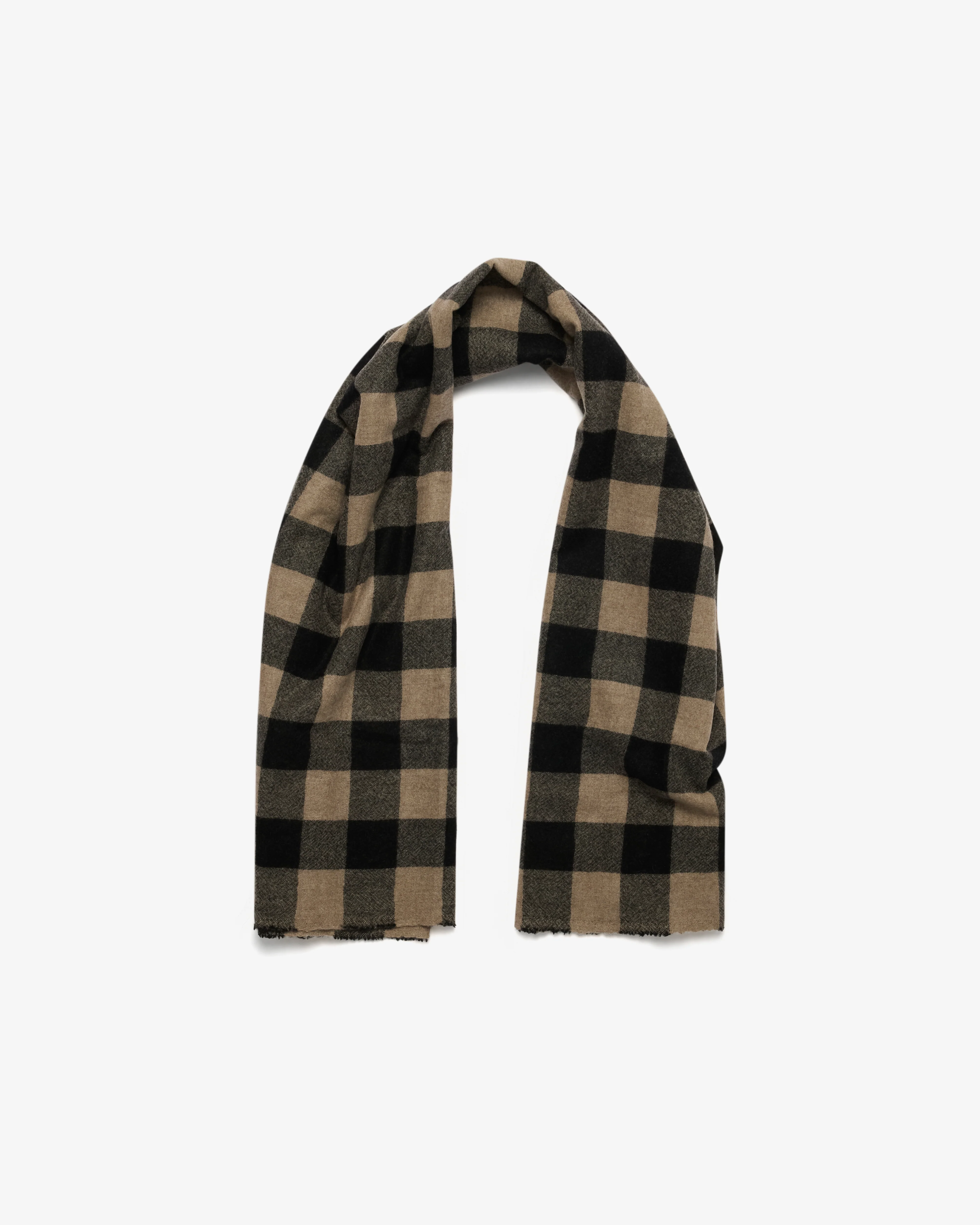 Daniela Gregis - Women's Cashmere Check Shawl - (Brown/Black) - Image 2