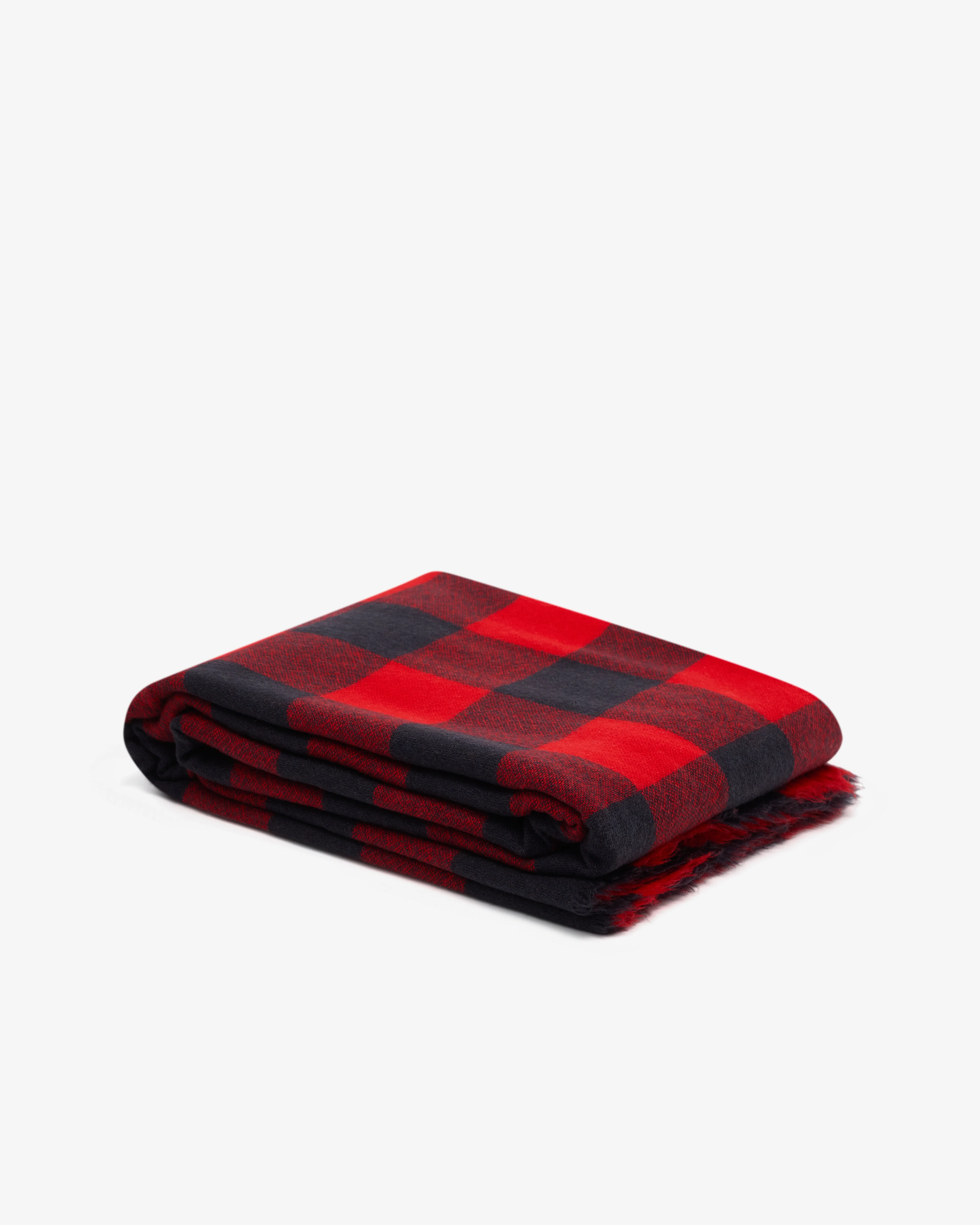 Daniela Gregis - Women's Cashmere Check Shawl - (Red/Black) - Image 3