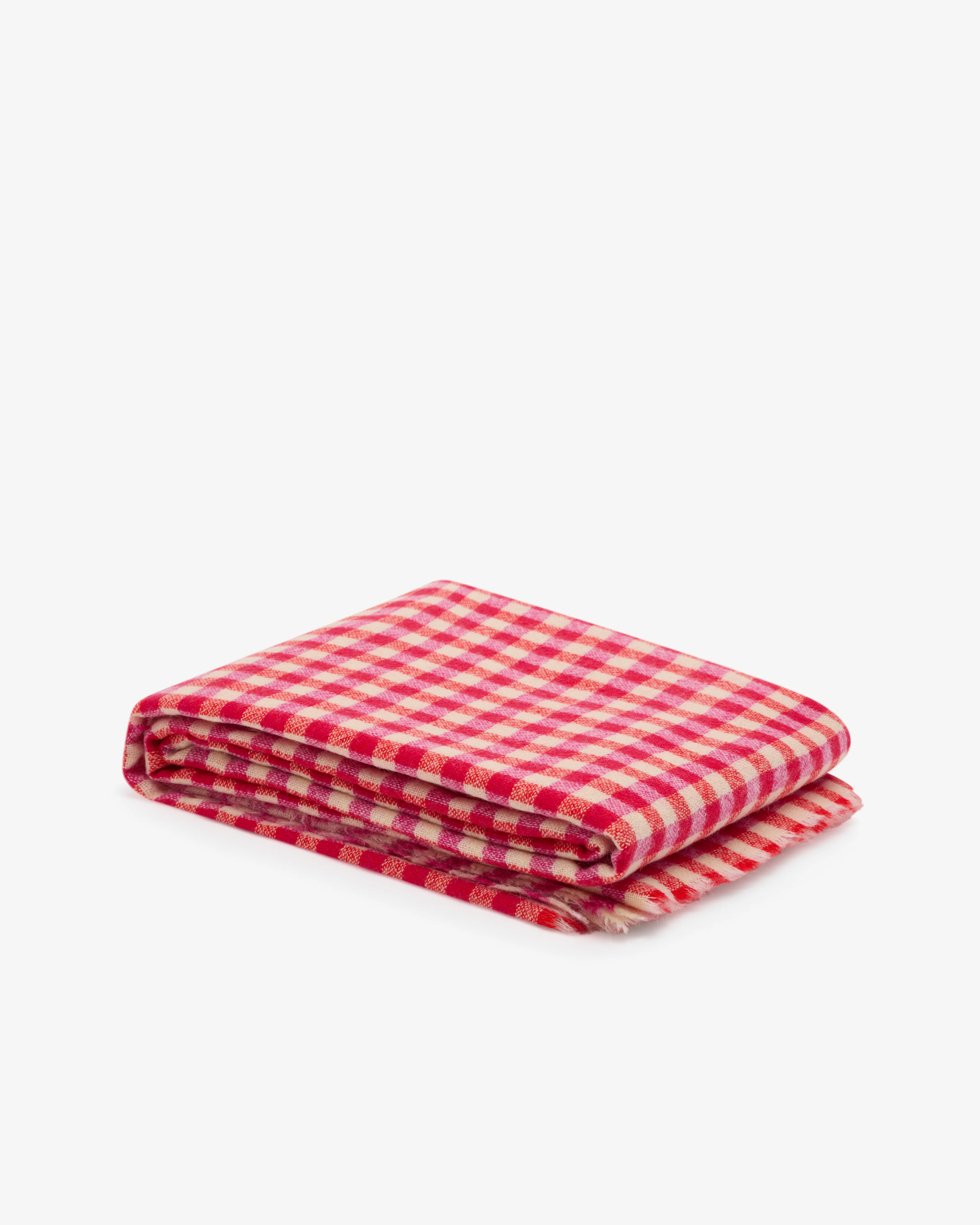 Daniela Gregis - Women's Cashmere Check Shawl - (Red/White) - Image 3