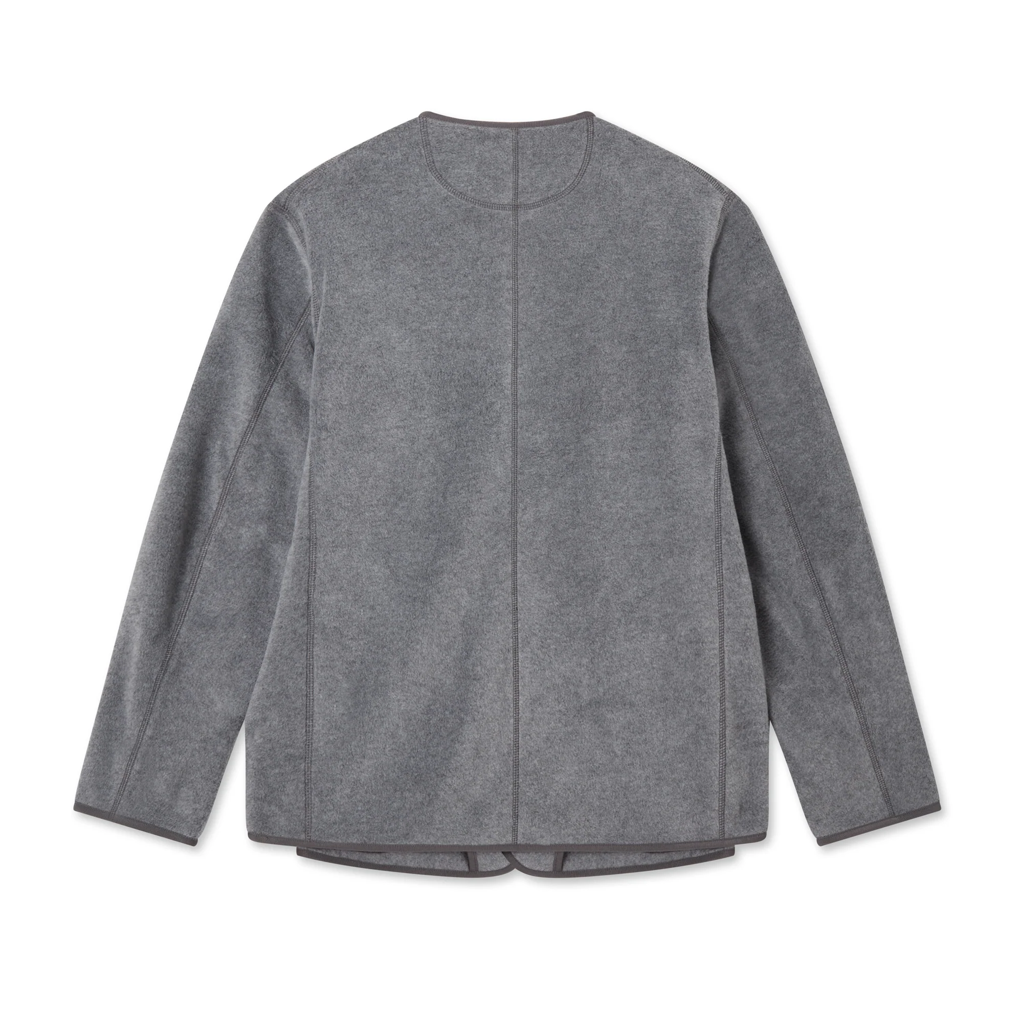 Danton - Collarless Fleece Jacket - (Grey) - Image 2