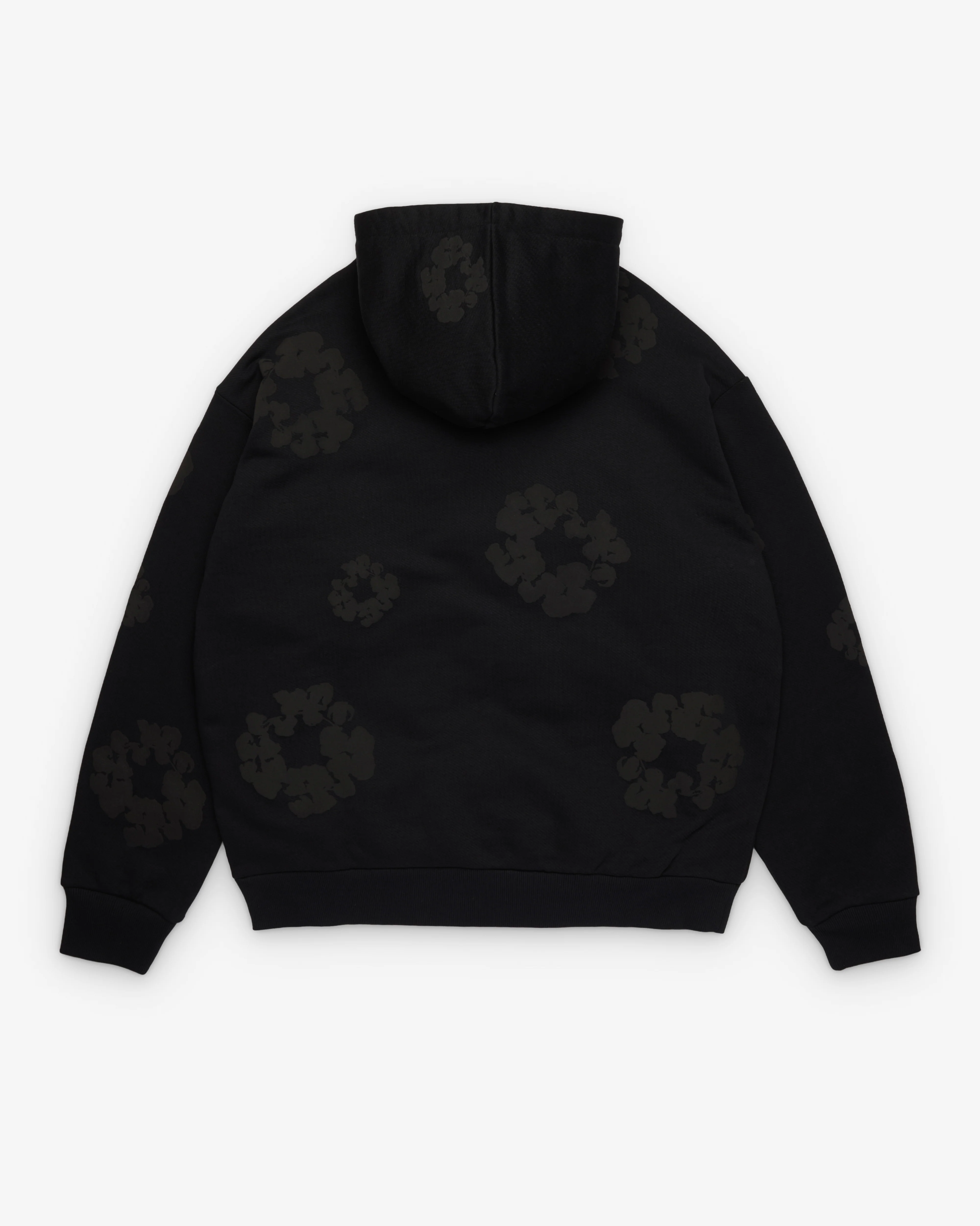 Denim Tears - Men's Black Mono Cotton Wreath Hoodie - (Black) - Image 2