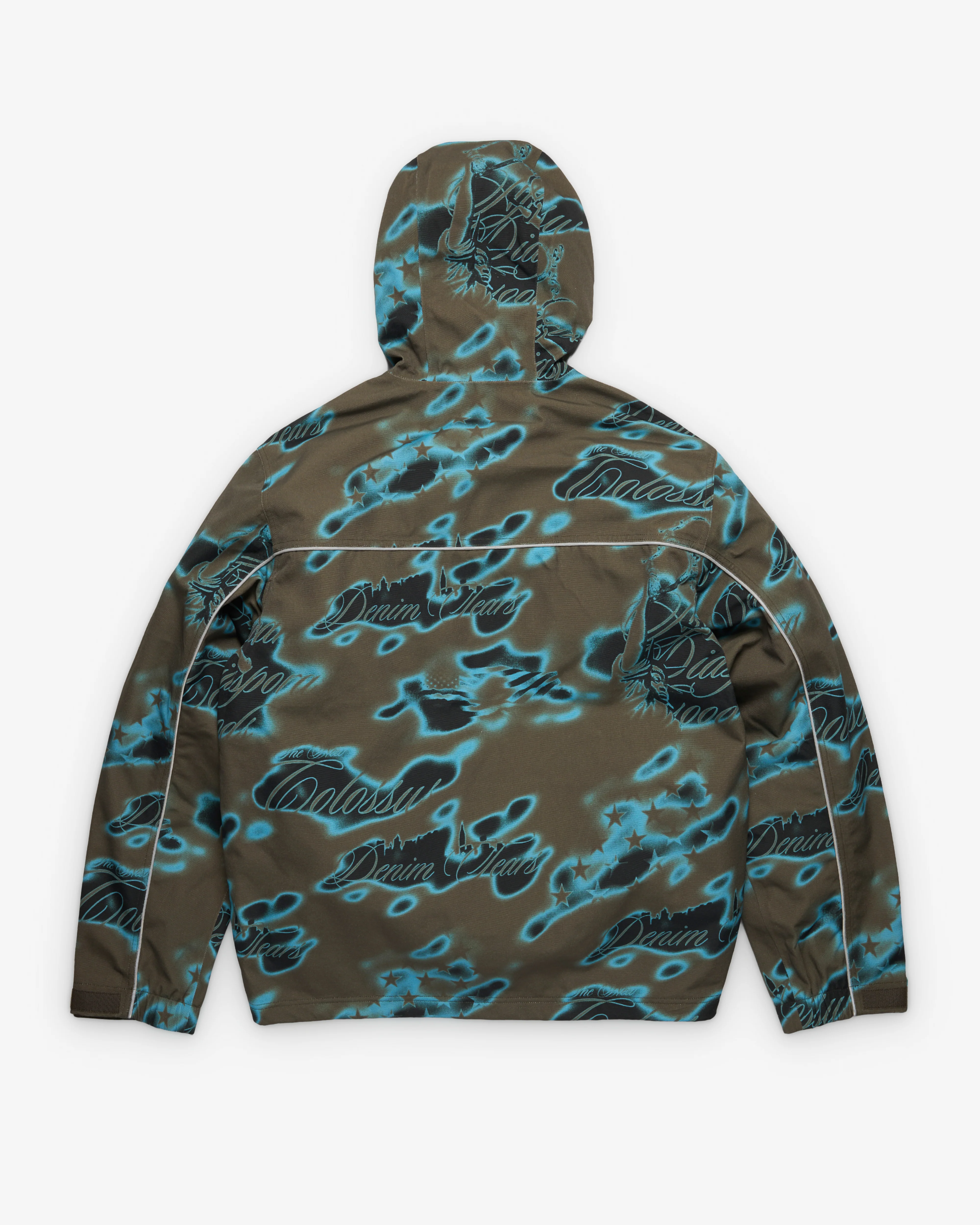 Denim Tears - Men's Cloud Camo Taped Seam Shell Jacket - (Green) - Image 2