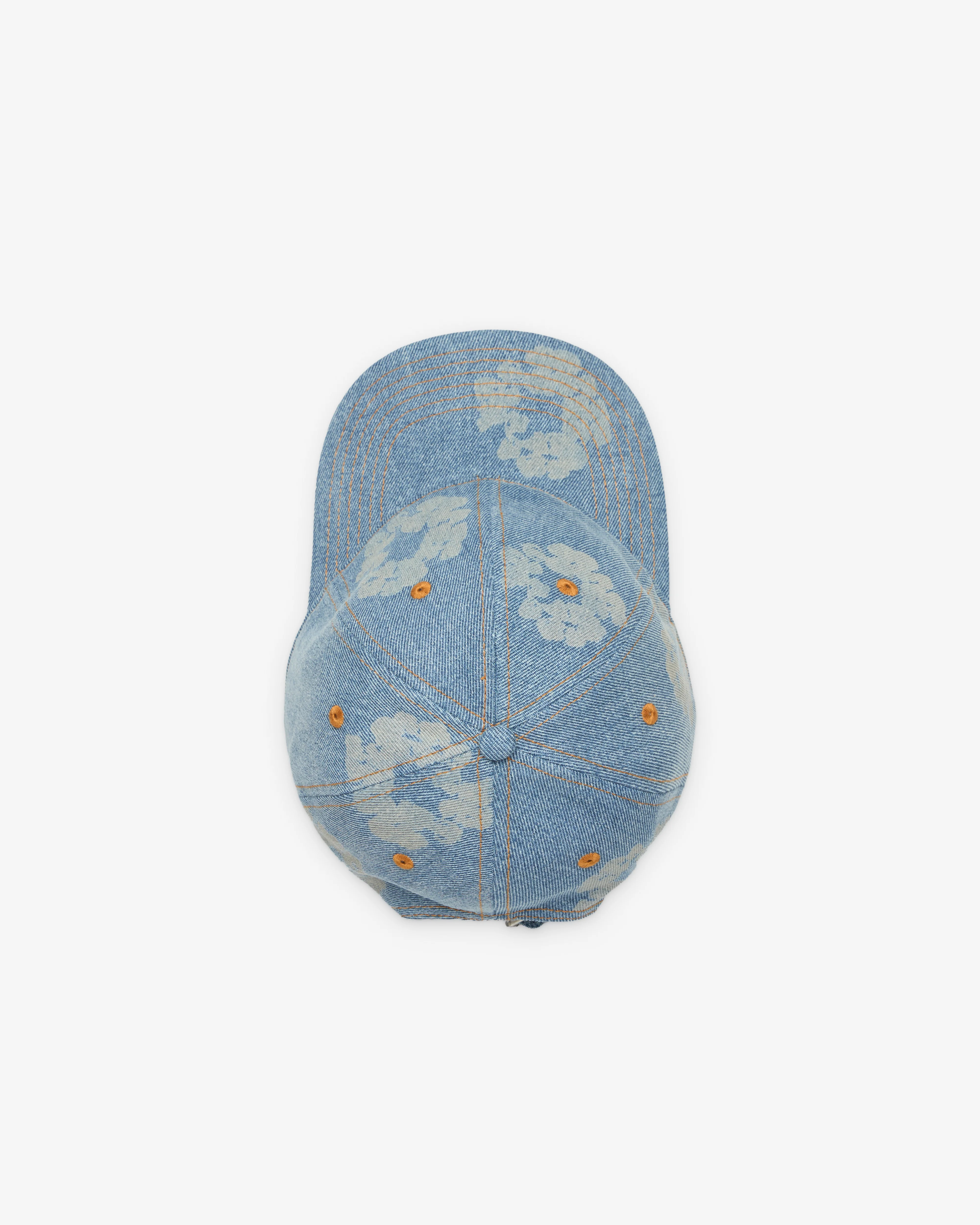 Denim Tears - Men's Mono Cotton Wreath Raw Denim Cap - (Light Wash) - Image 2