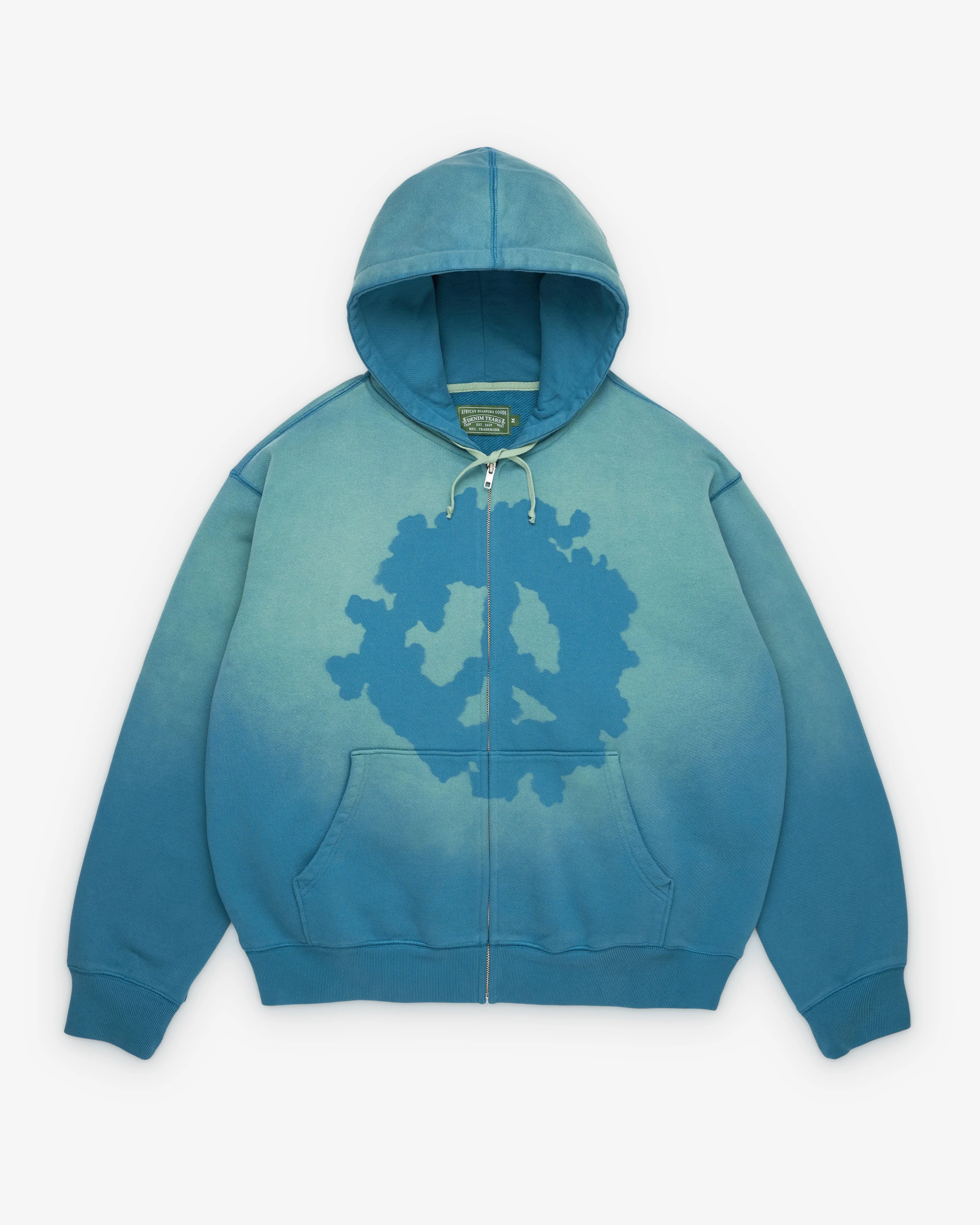 Denim Tears - Men's Peace Wreath Knockout Zip Hood - (Blue)