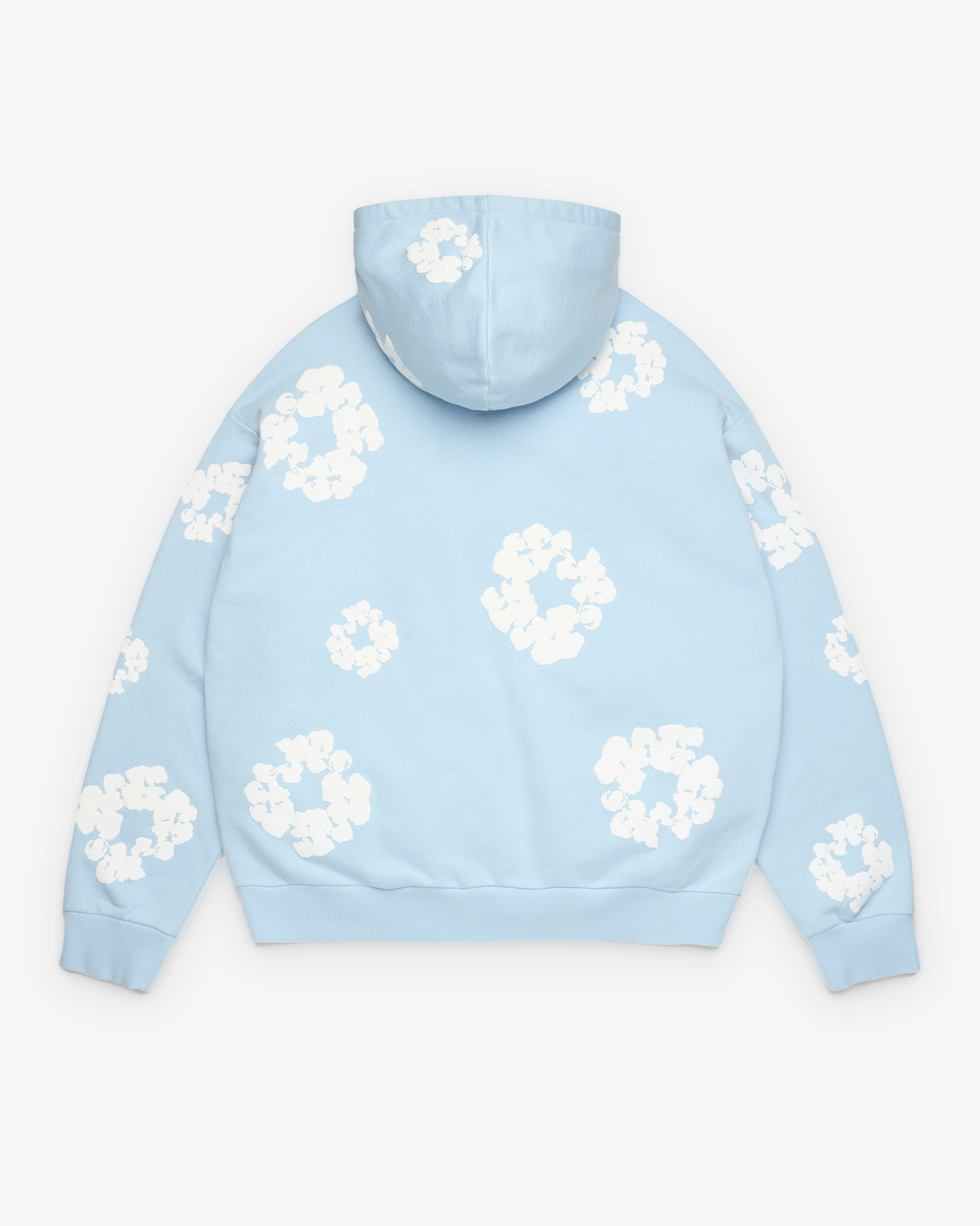 Denim Tears - Men's Powder Cotton Wreath Hoodie - (Blue) - Image 2