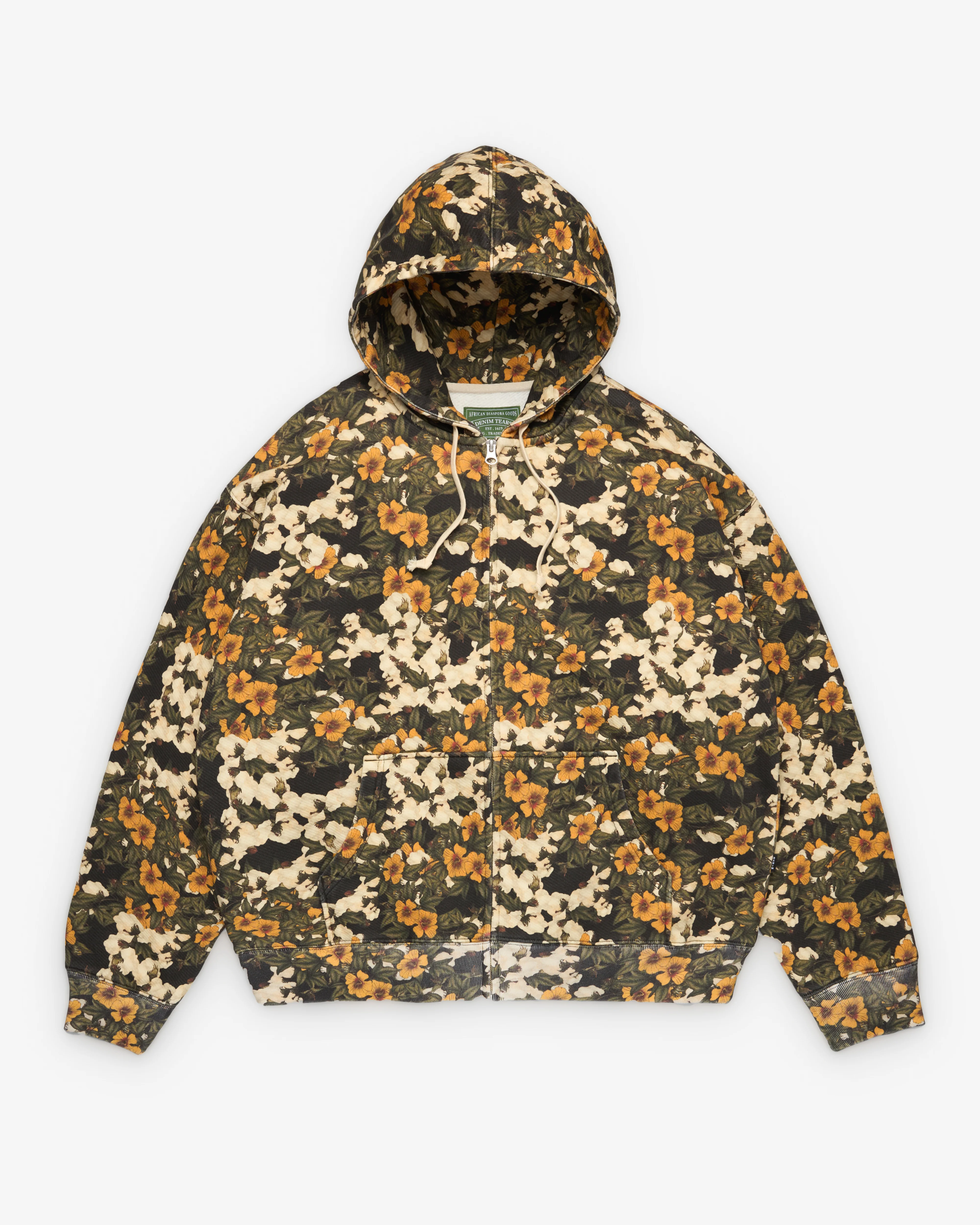 Denim Tears - Floral Cotton Wreath Zip Hoodie - (Green / Yellow)