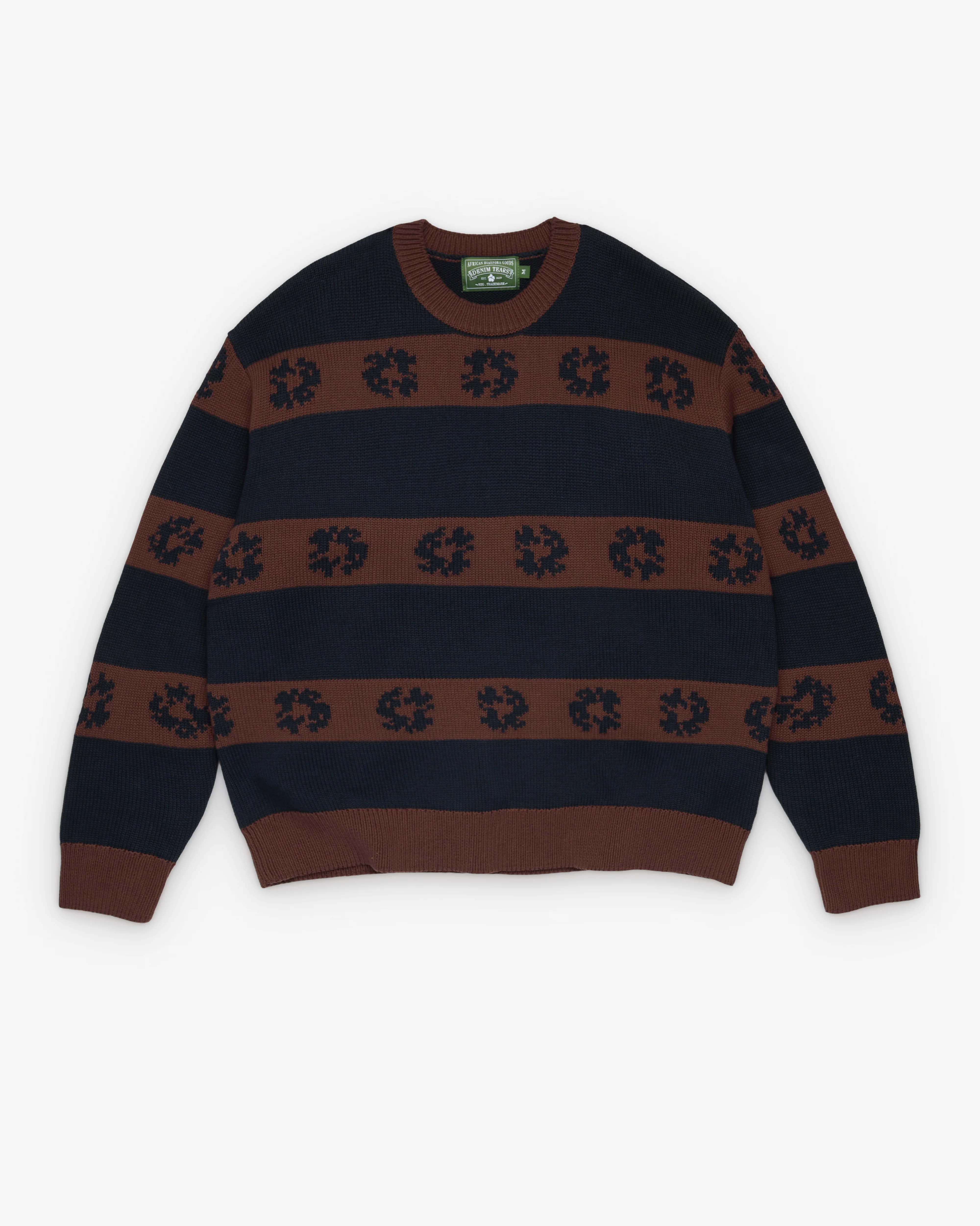 Denim Tears - Men's Wreath Striped Sweater - (Navy/Brown)
