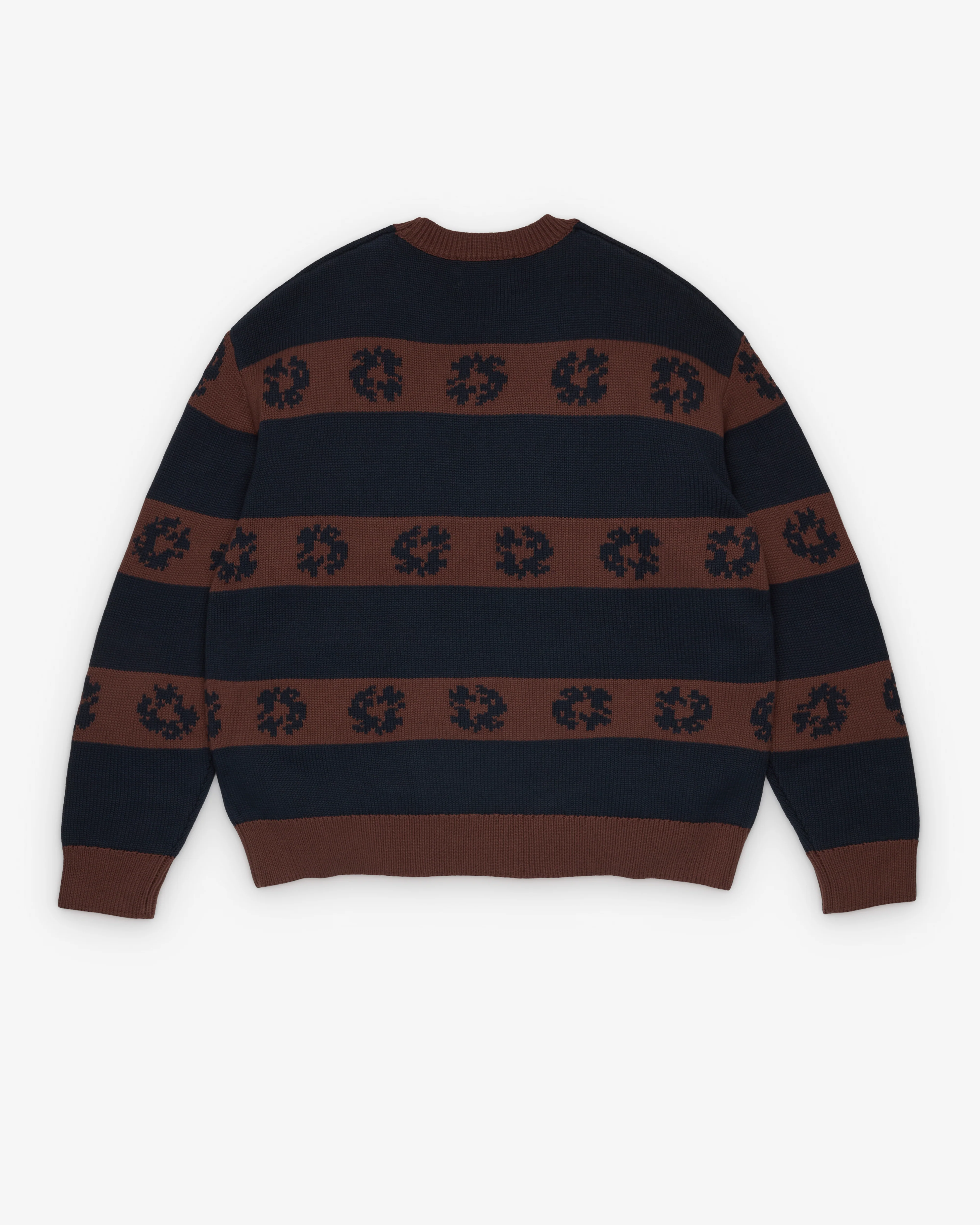Denim Tears - Men's Wreath Striped Sweater - (Navy/Brown) - Image 2