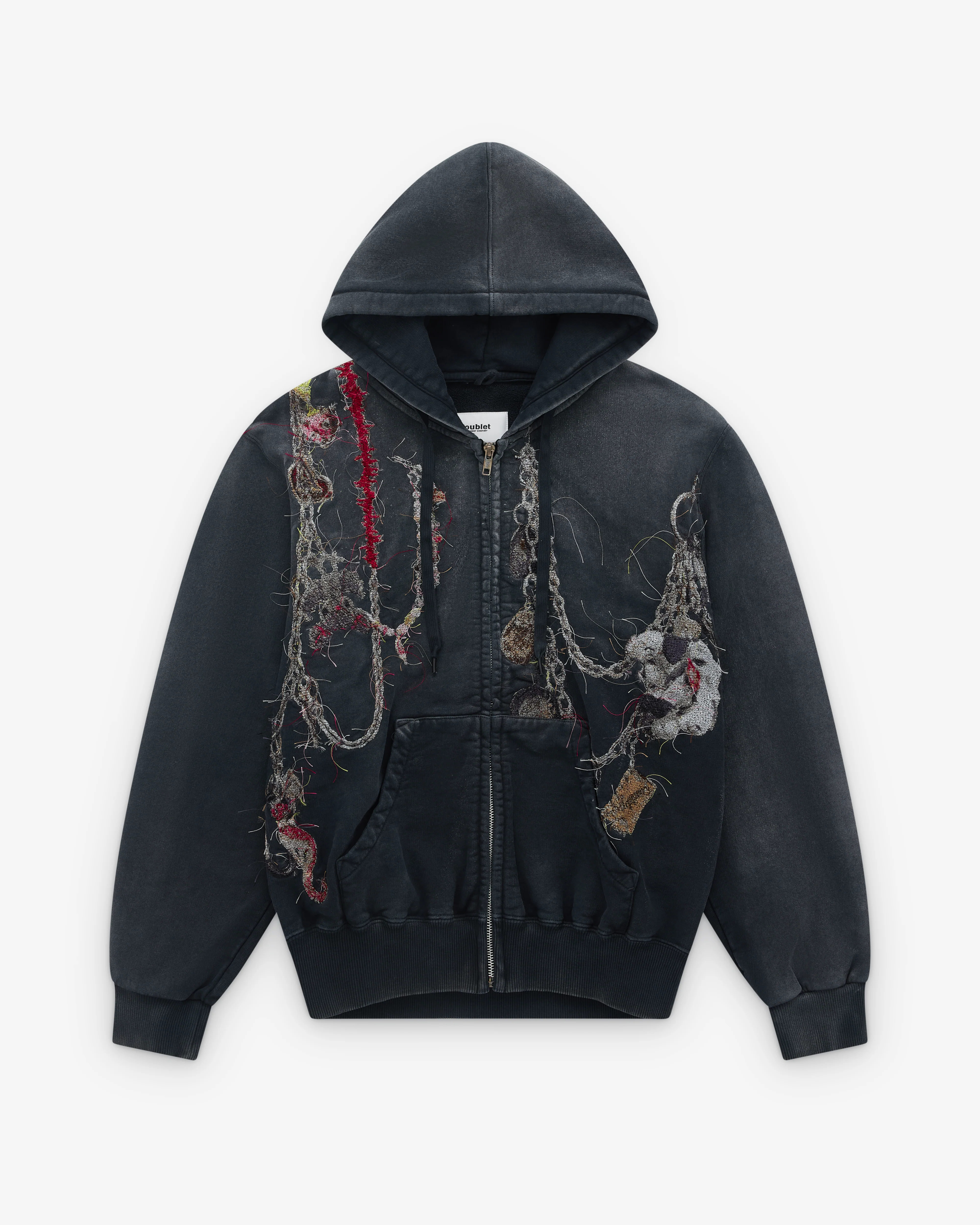 Doublet - Men’s Chain Zip Hoodie - (Grey)