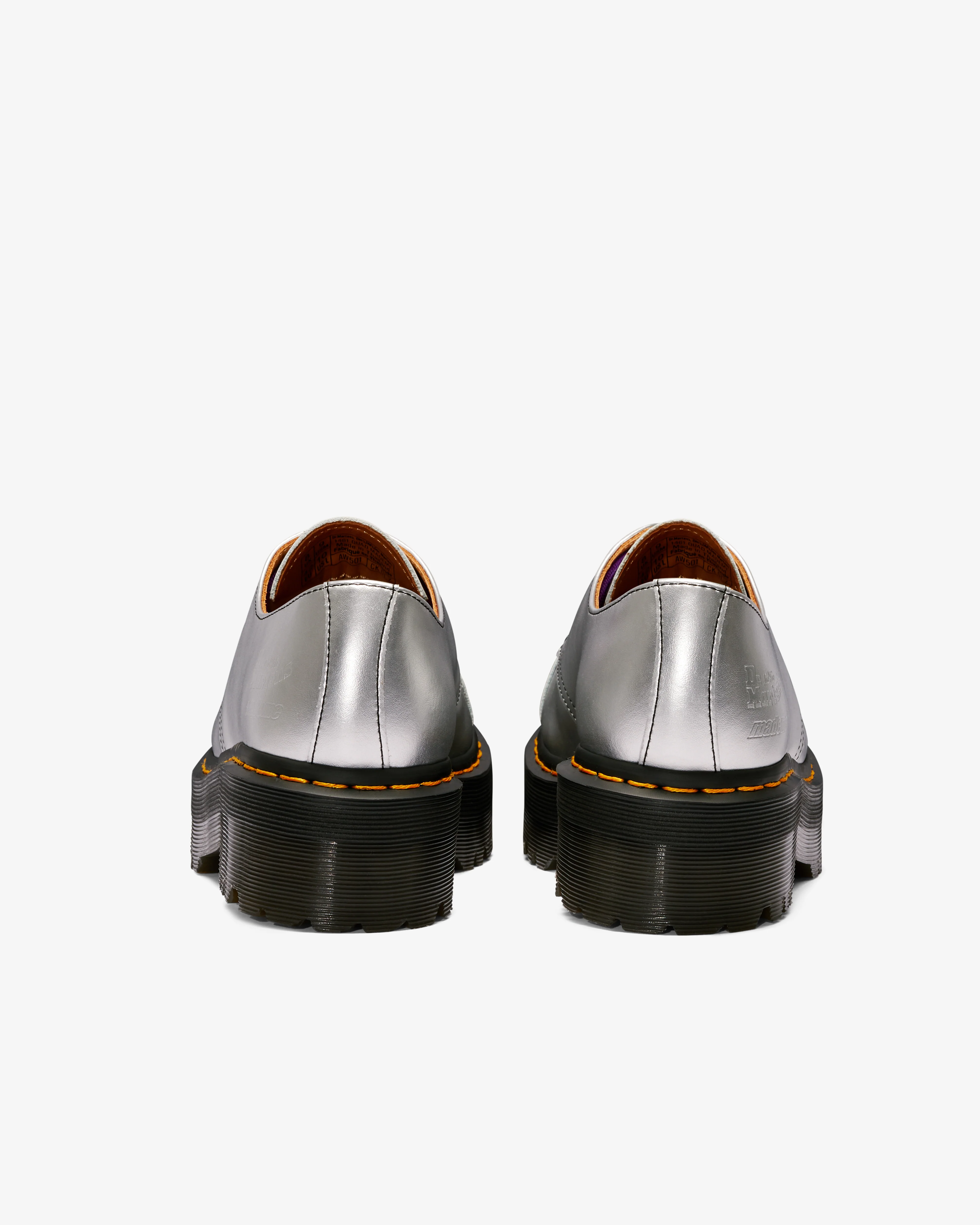 Dr. Martens - MadeMe 1461 Platform Oxford Shoes - (Silver) - Image 4
