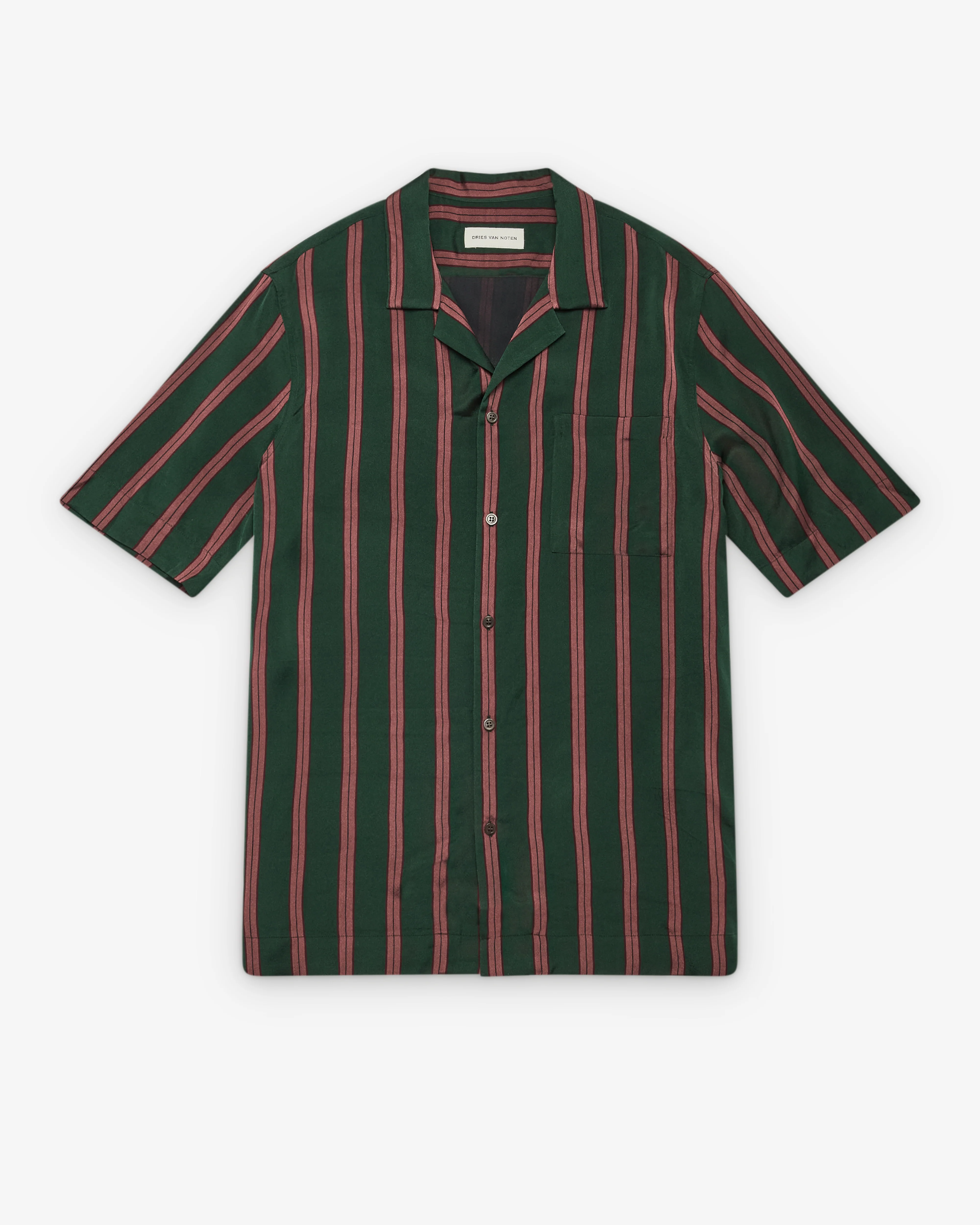 Dries Van Noten - Men's Striped Shirt - (Bottle Green)