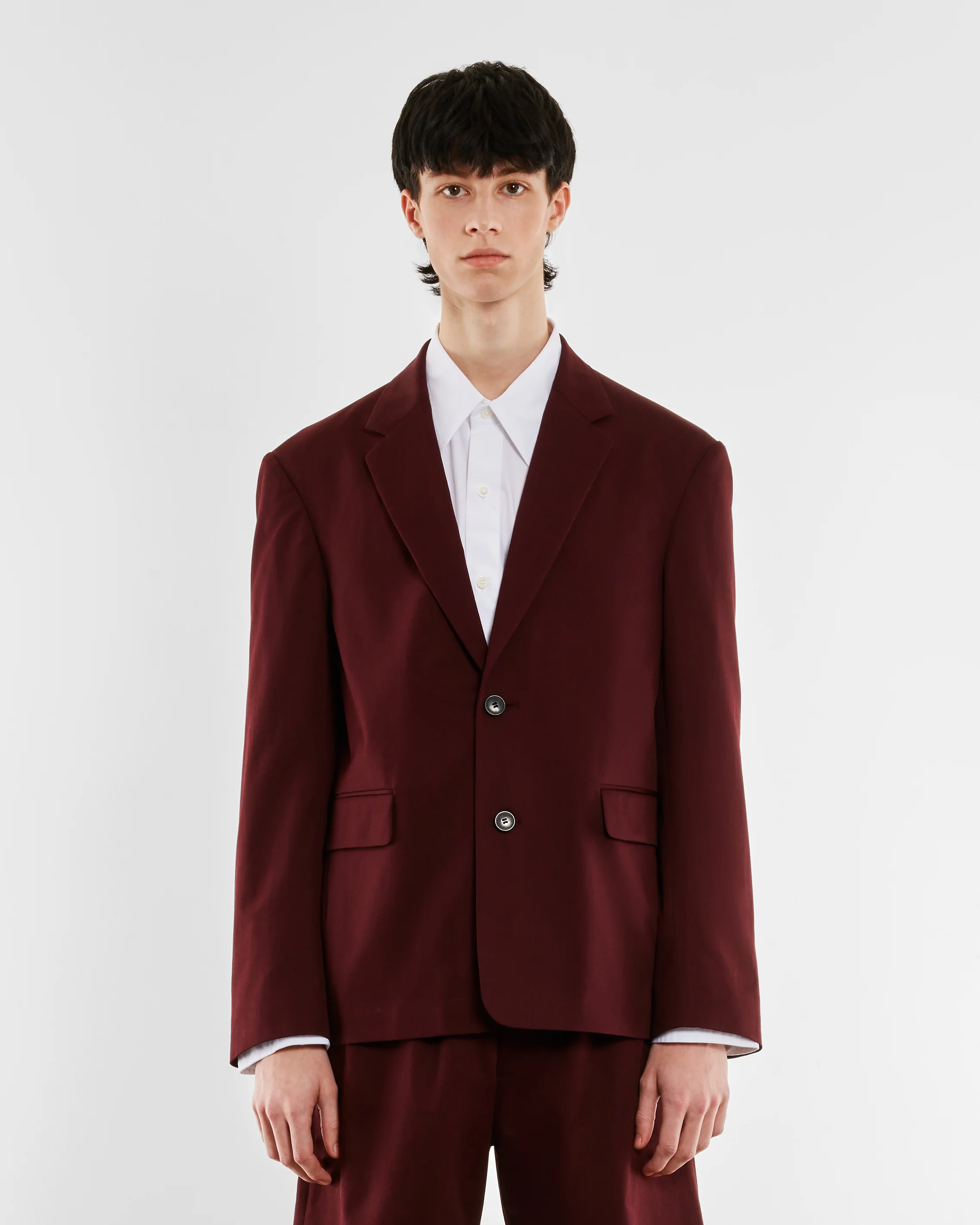 Dries Van Noten - Men’s Two Button Blazer - (Wine) - Image 2
