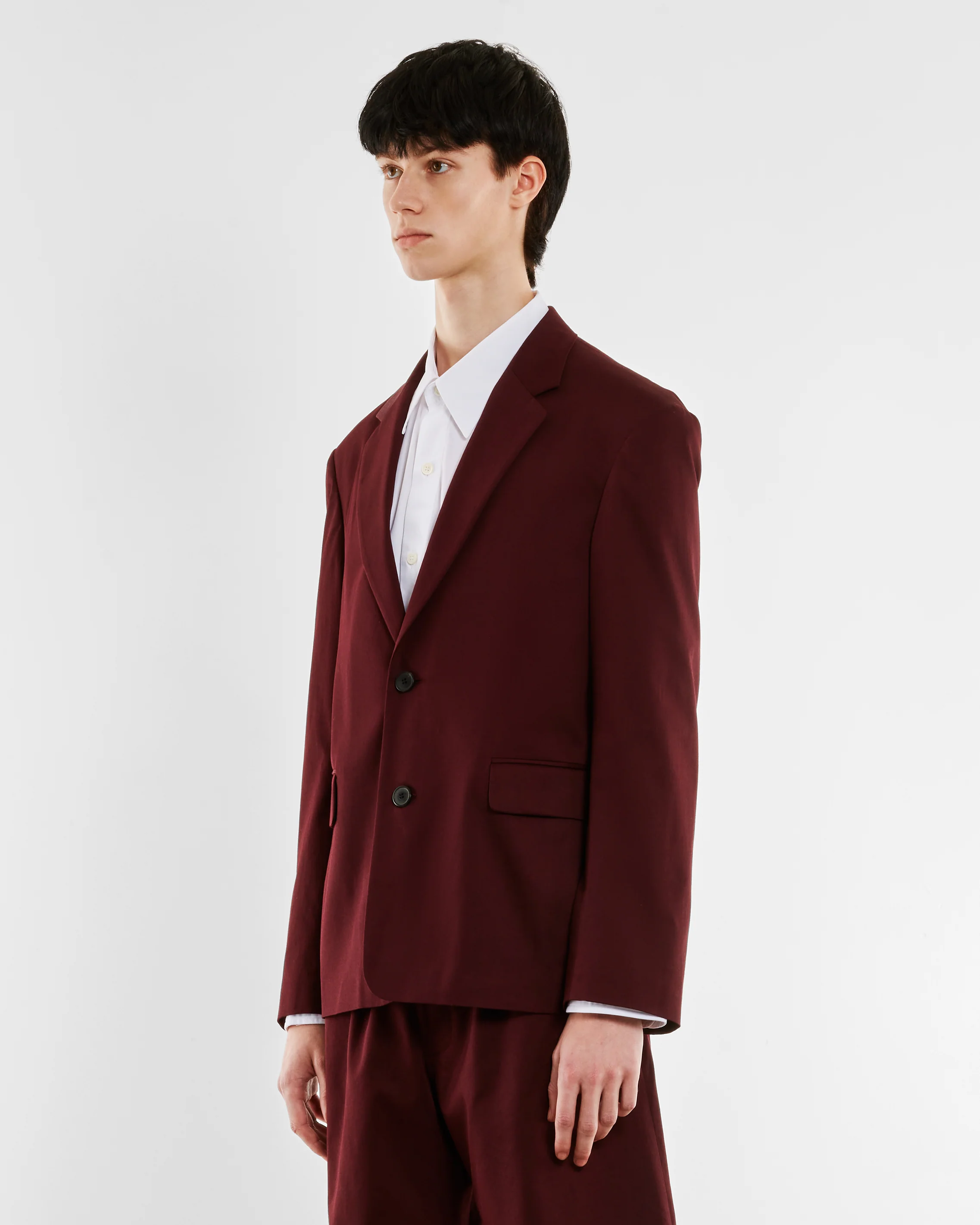 Dries Van Noten - Men’s Two Button Blazer - (Wine) - Image 3