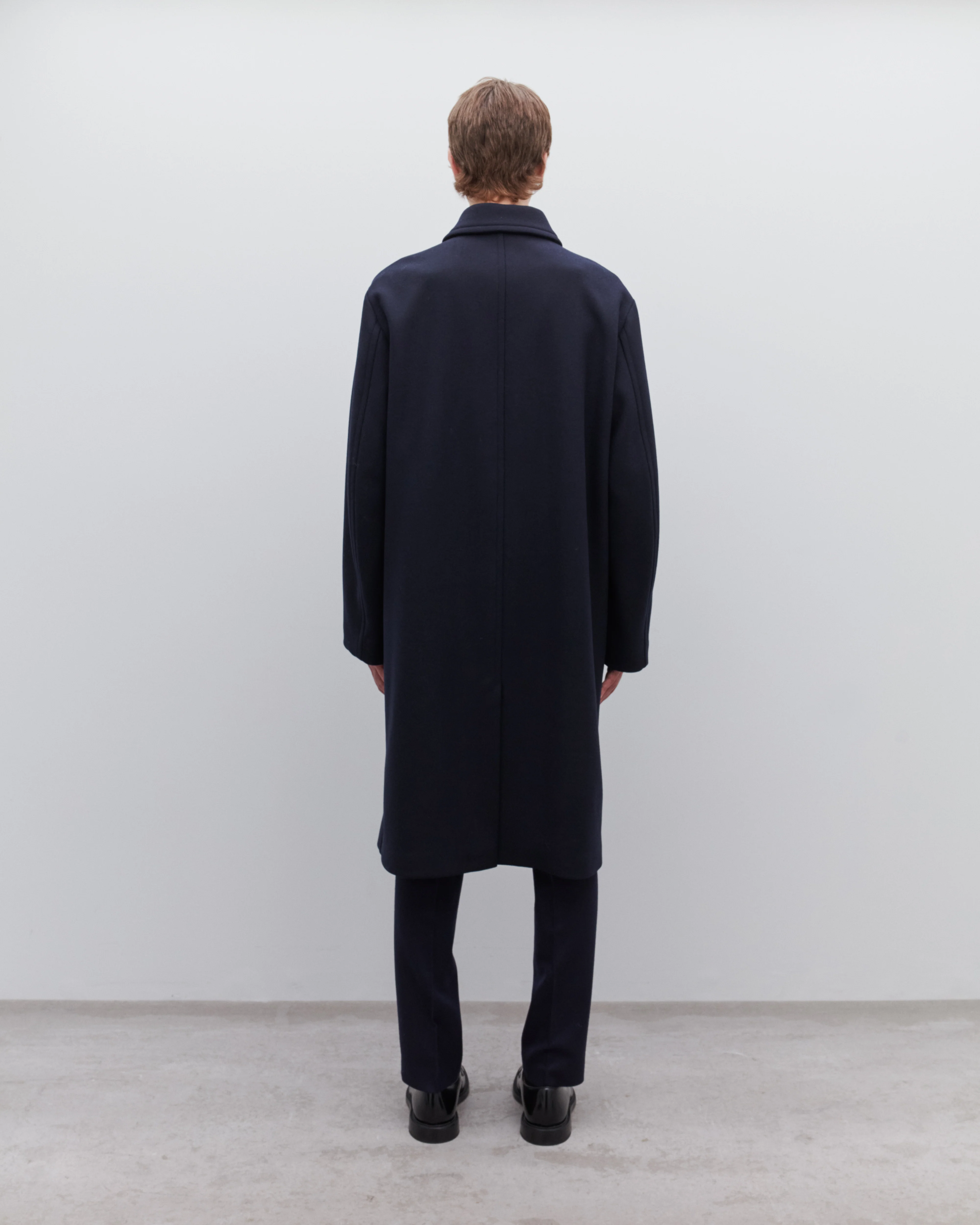 Dries Van Noten - Men’s Wool Mac - (Navy) - Image 4