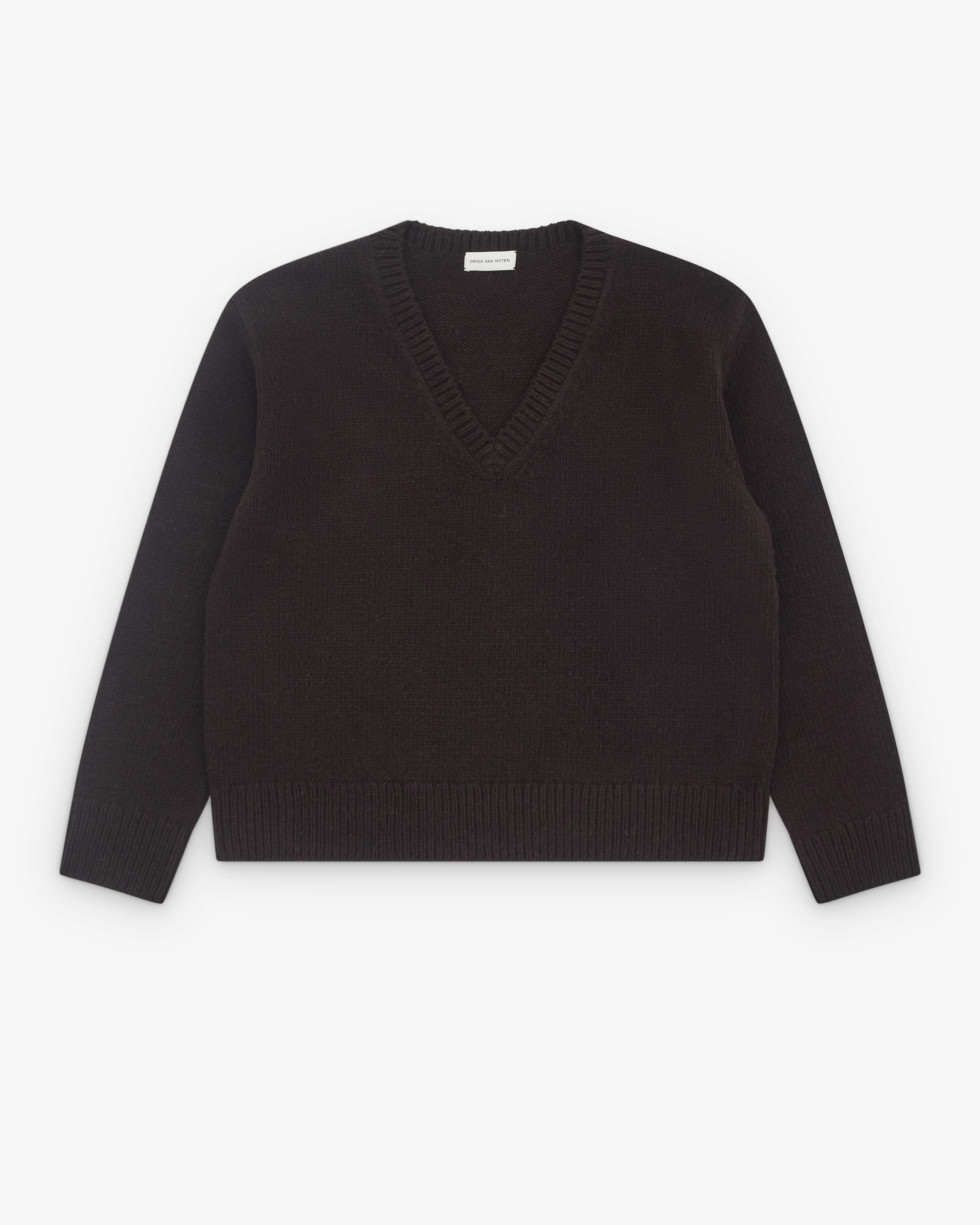 Dries Van Noten - Men’s V-Neck Sweater - (Dark Brown)