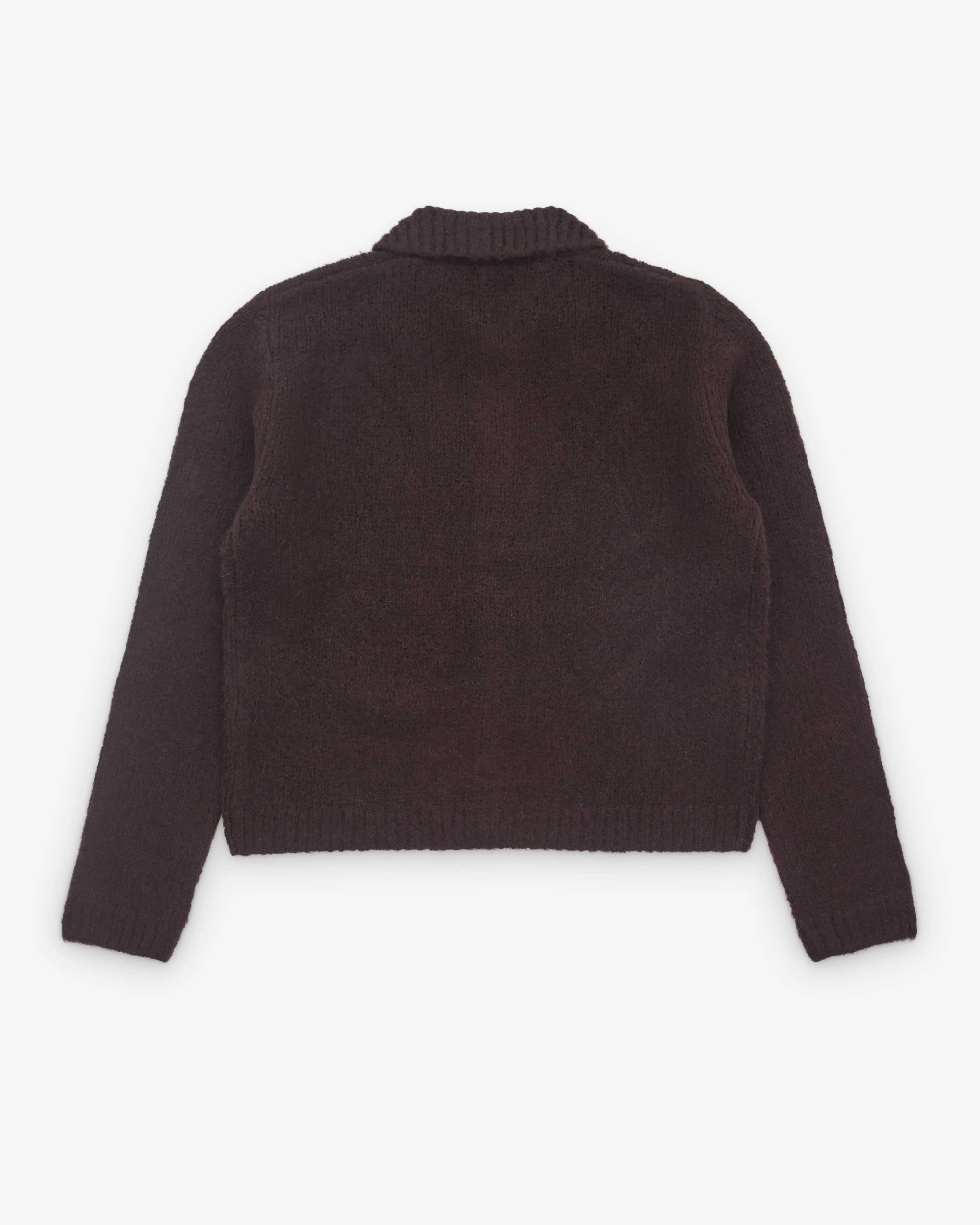 Dries Van Noten - Men’s Cropped Wool Cardigan - (Dark Brown) - Image 2