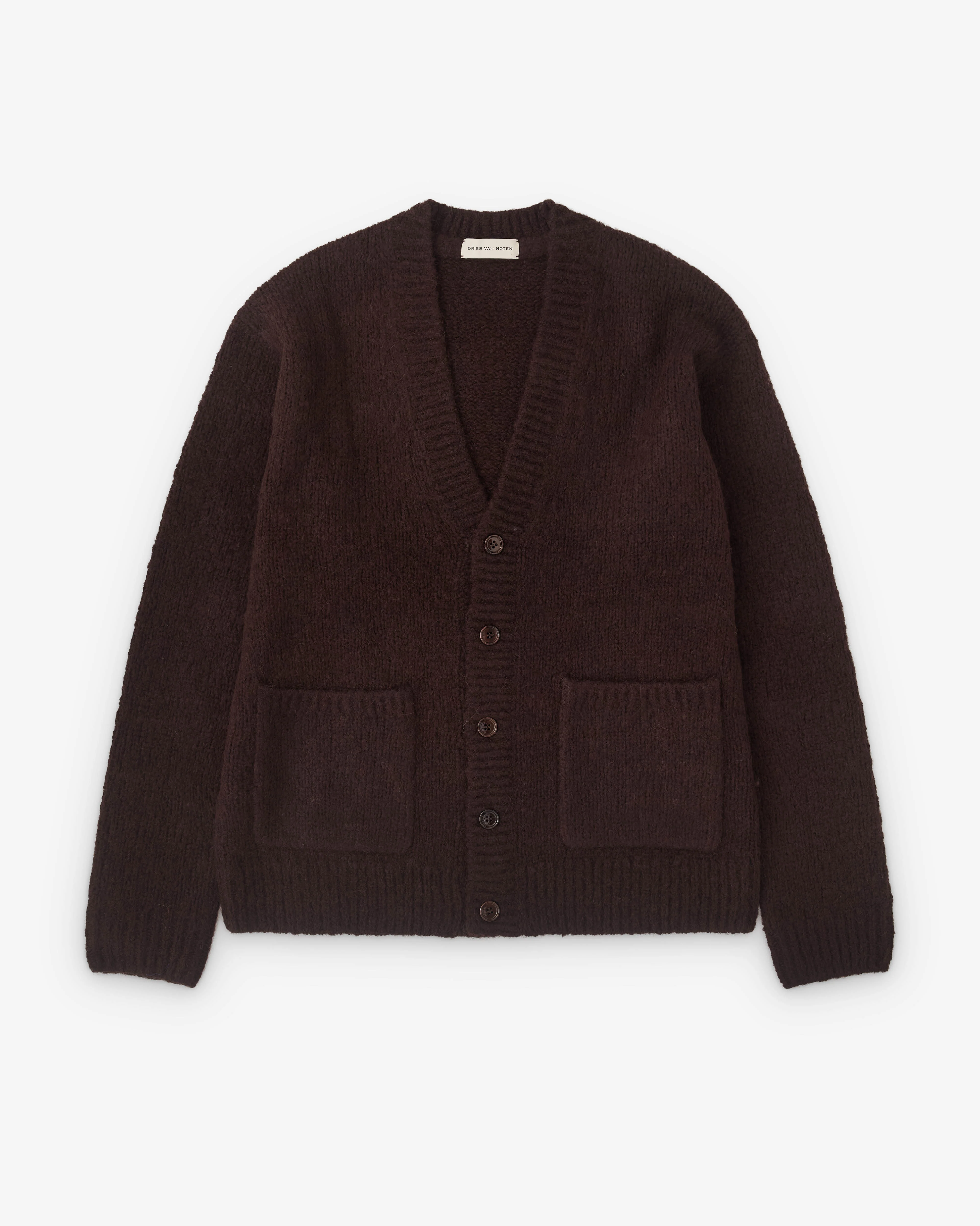 Dries Van Noten - Men’s V-Neck Cardigan - (Dark Brown)