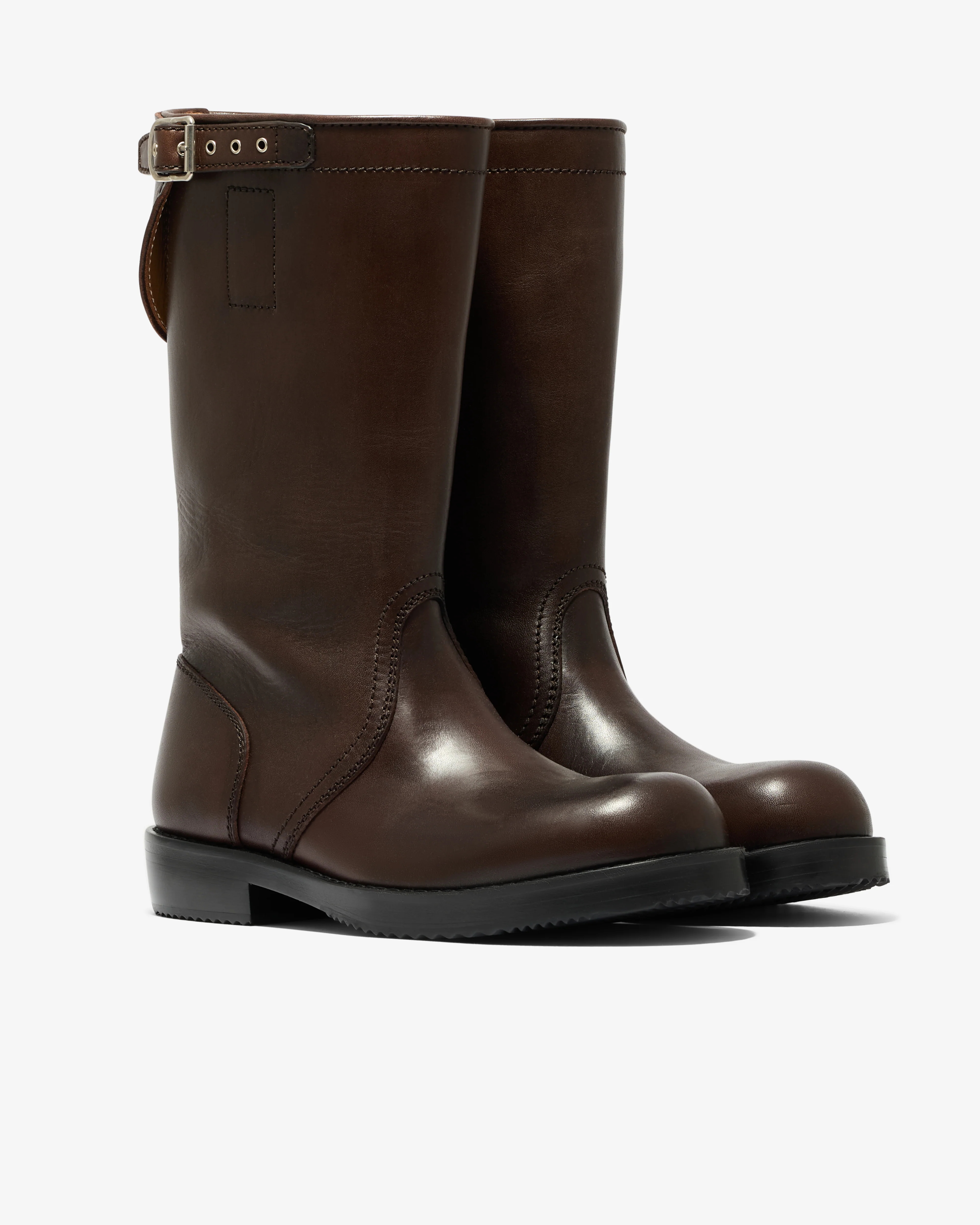 Dries Van Noten - Men’s Leather Biker Boots - (Dark Brown) - Image 3