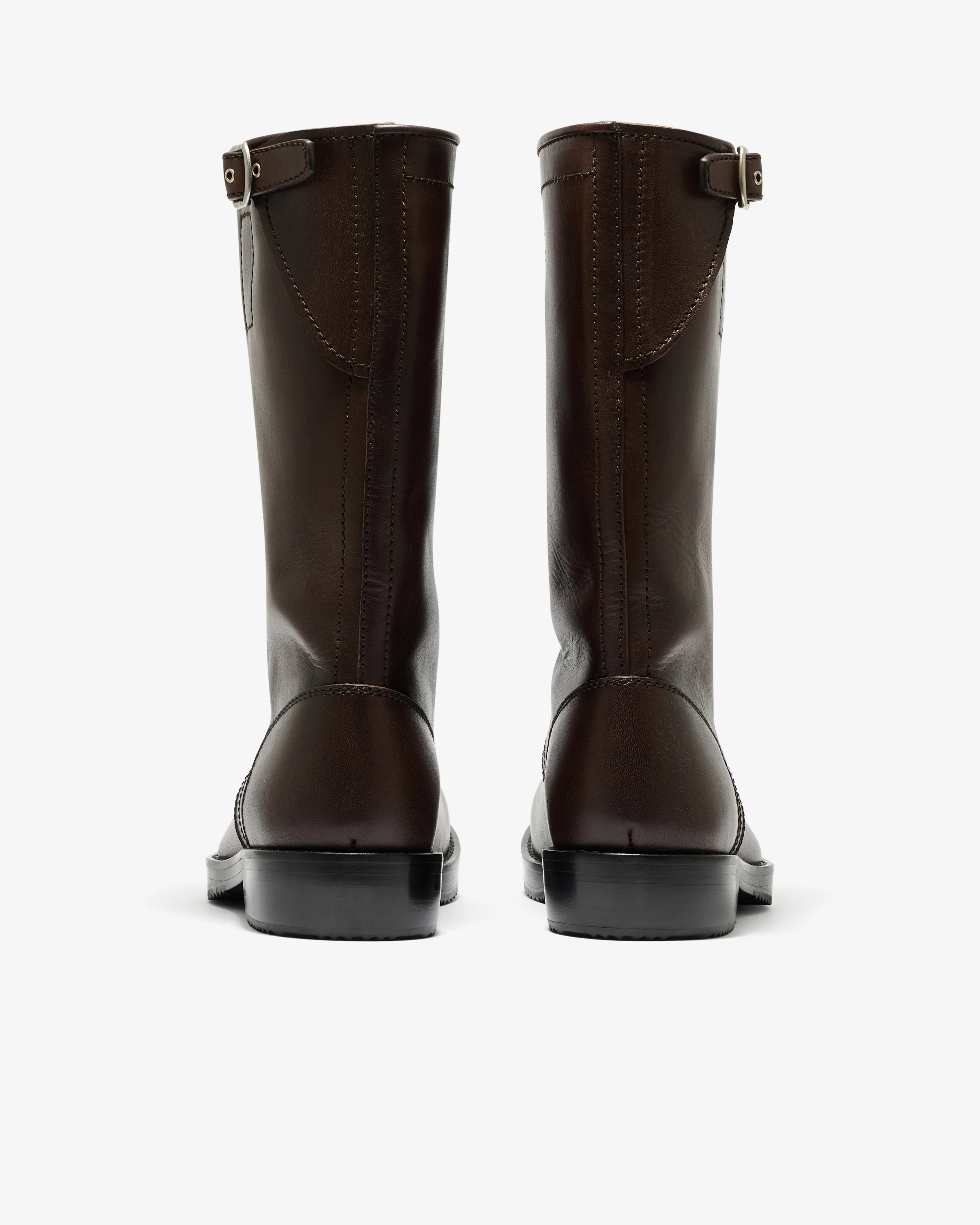Dries Van Noten - Men’s Leather Biker Boots - (Dark Brown) - Image 4