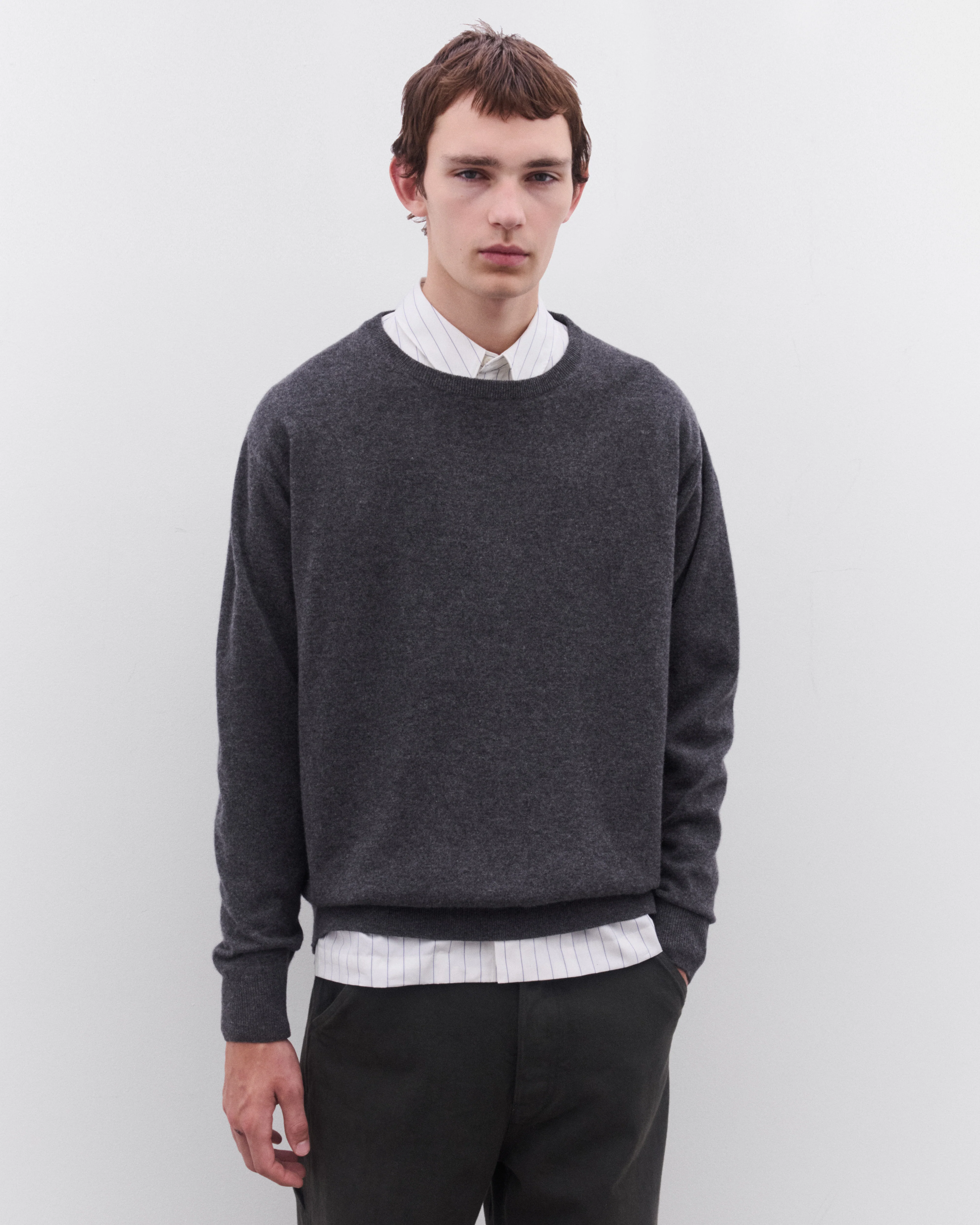 Dries Van Noten - Men’s Crewneck Sweater - (Dark Grey) - Image 2