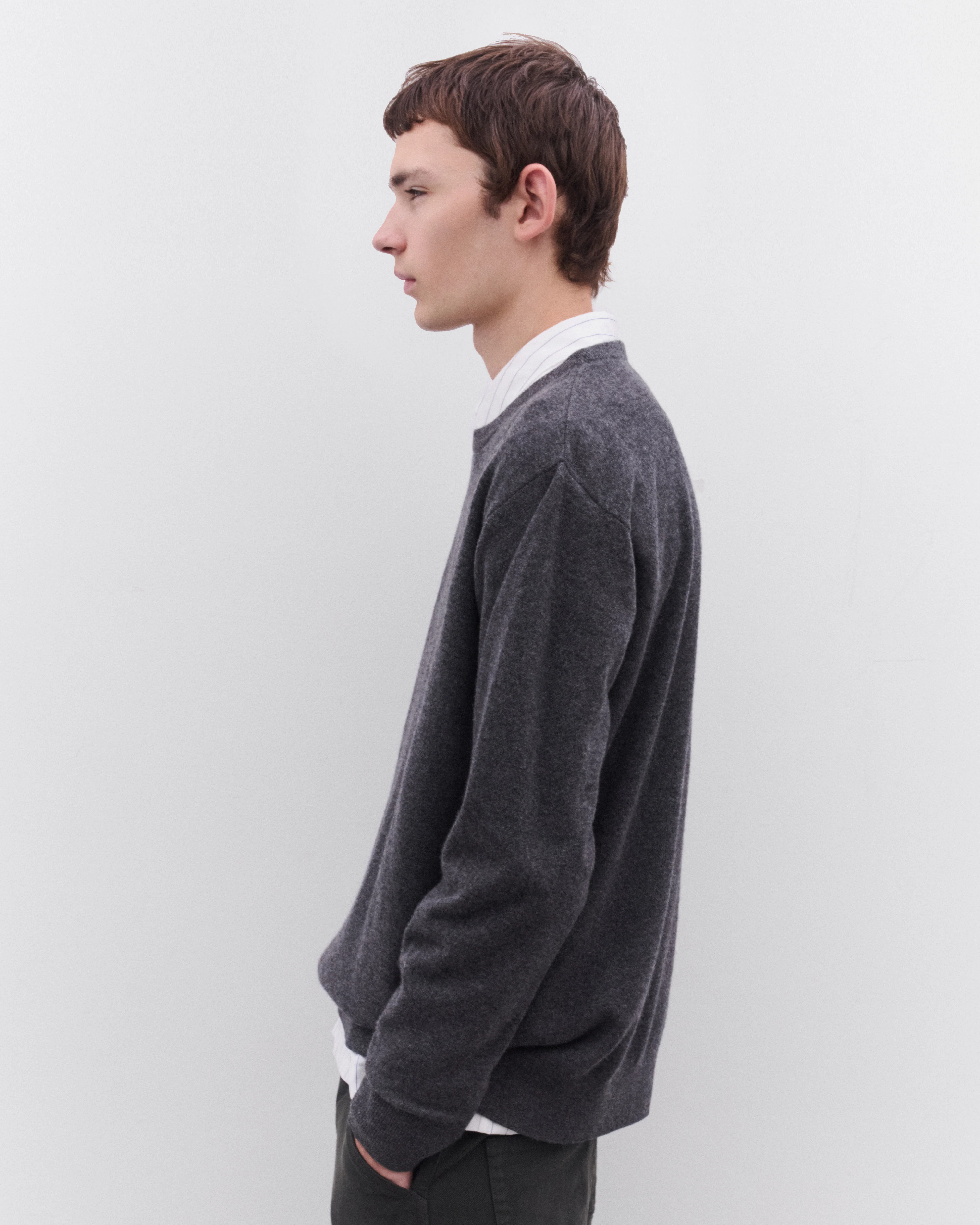 Dries Van Noten - Men’s Crewneck Sweater - (Dark Grey) - Image 3