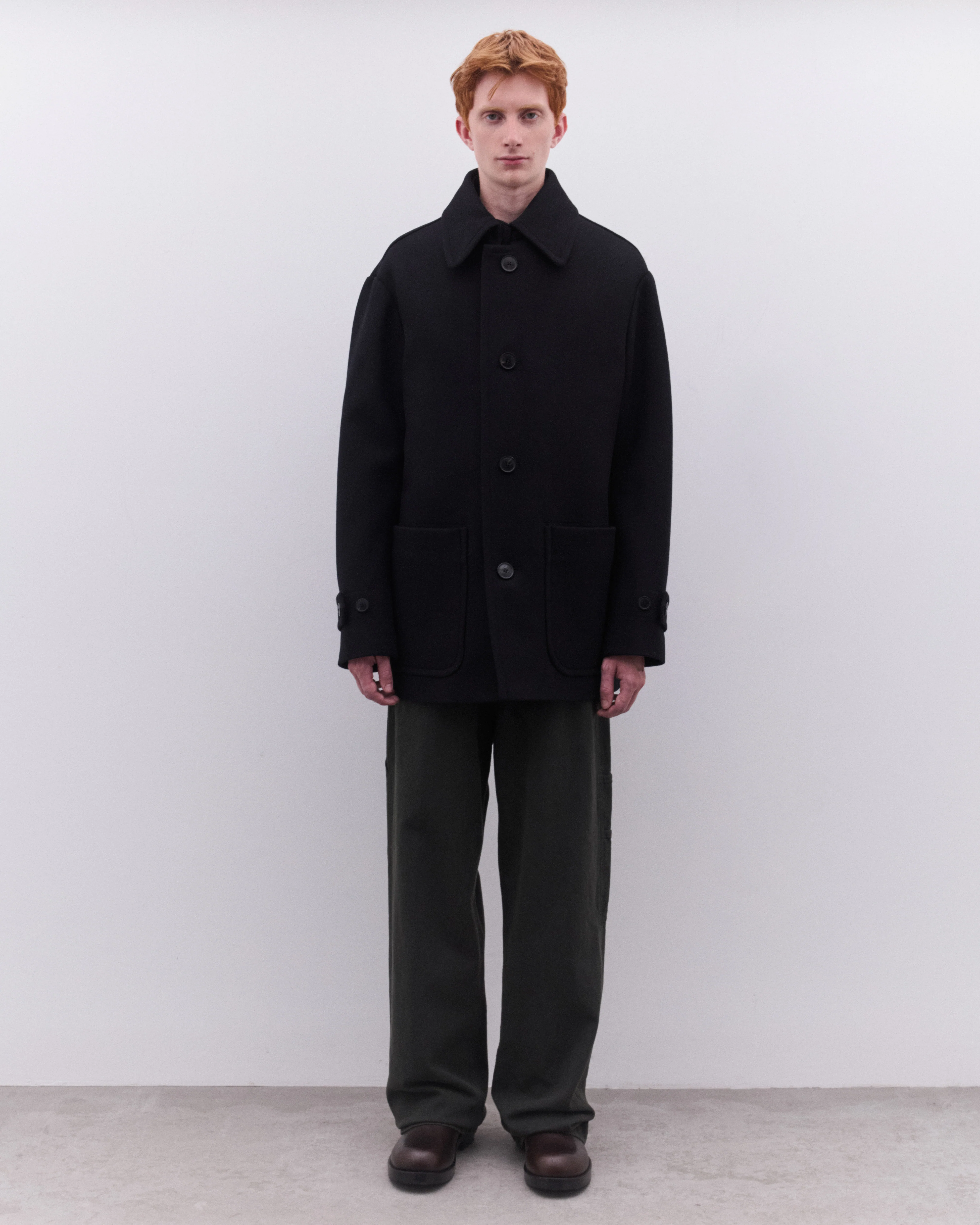 Dries Van Noten - Men’s Point Collar Coat - (Black) - Image 6
