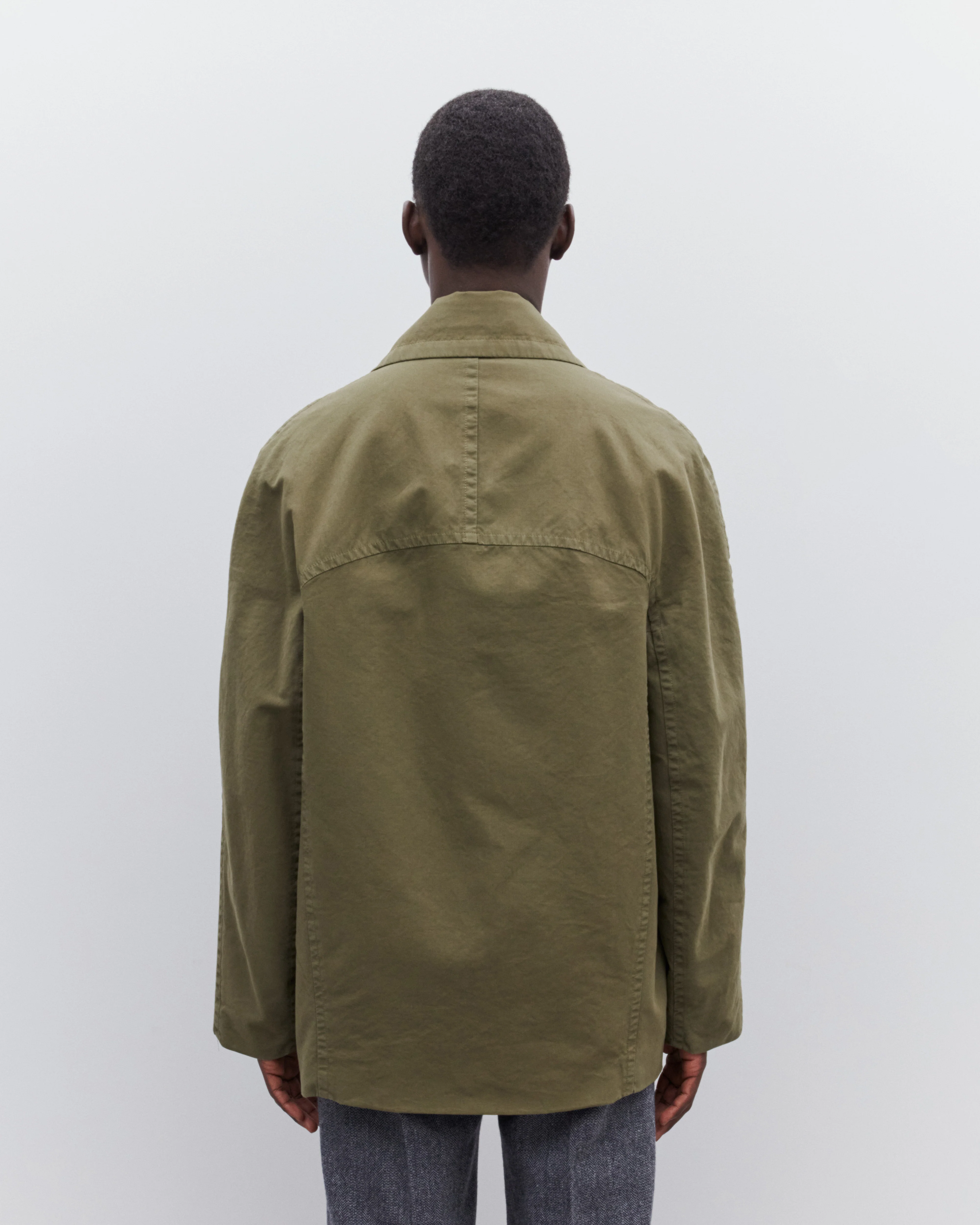 Dries Van Noten - Men’s Short Double Breasted Coat - (Khaki) - Image 4