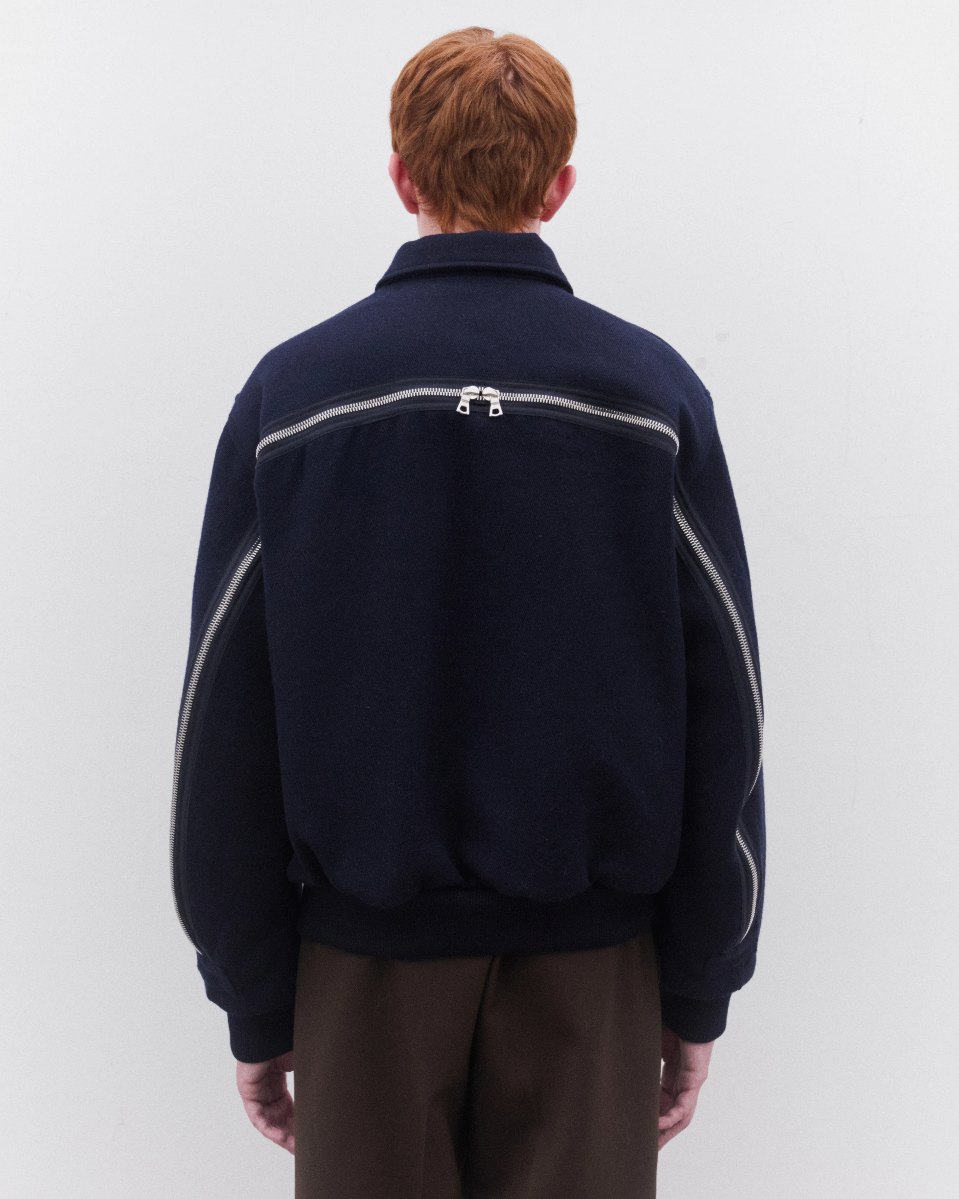 Dries Van Noten - Men’s Zip Bomber Jacket - (Navy) - Image 5
