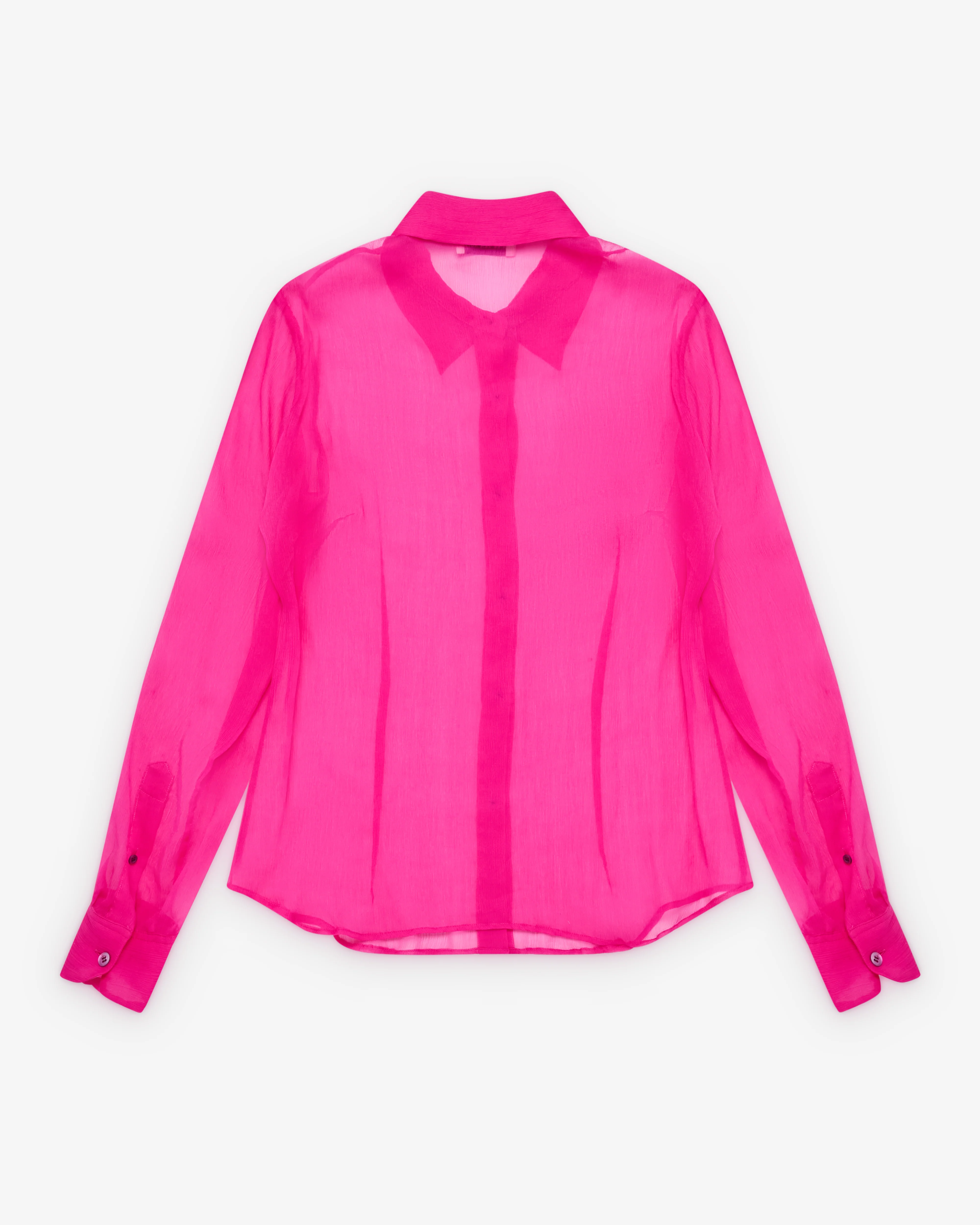 Dries Van Noten - Women's Sheer Silk Shirt - (Fuchsia) - Image 2