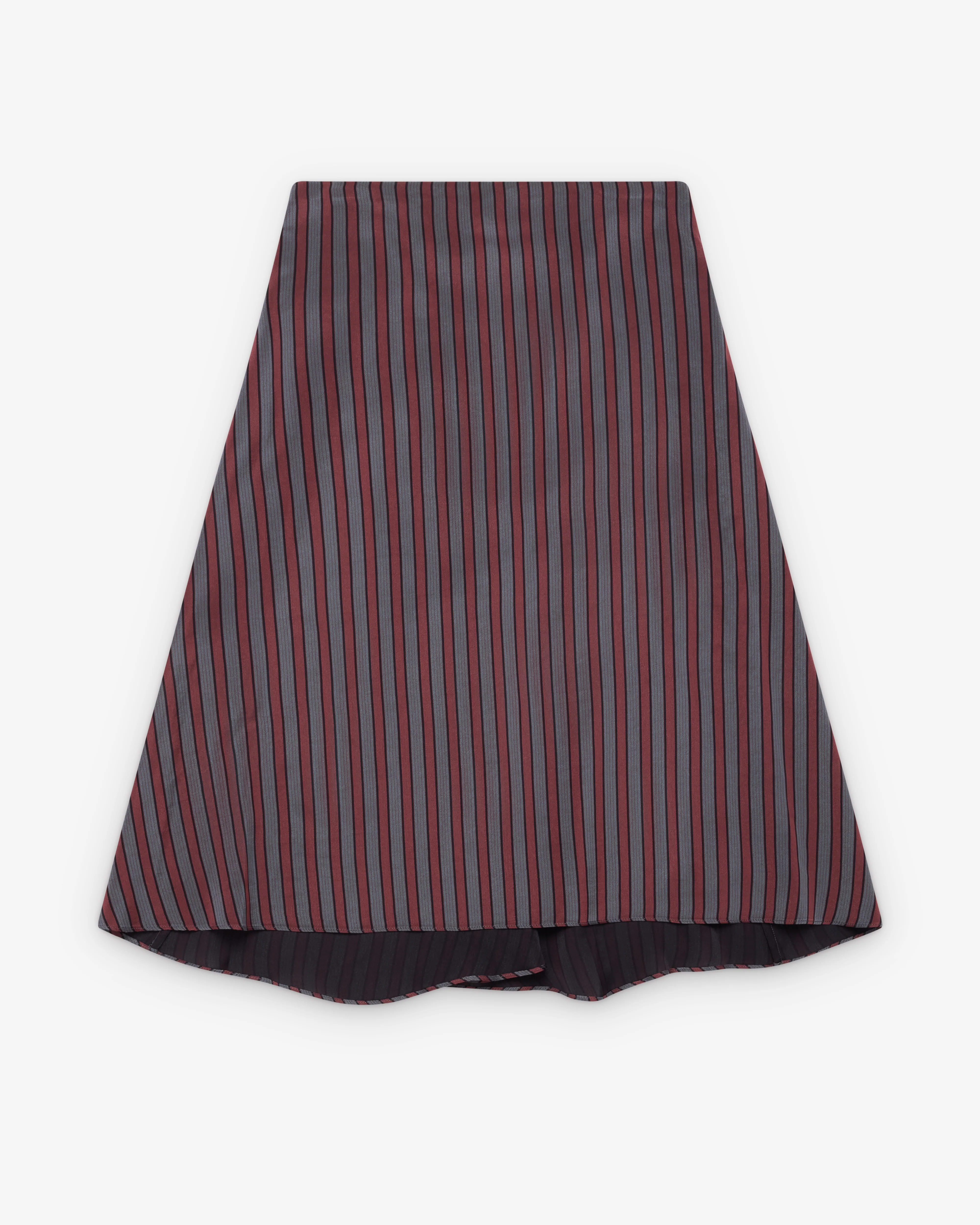 Dries Van Noten - Women's Susya Stripe Midi Skirt - (Burgundy/Grey)