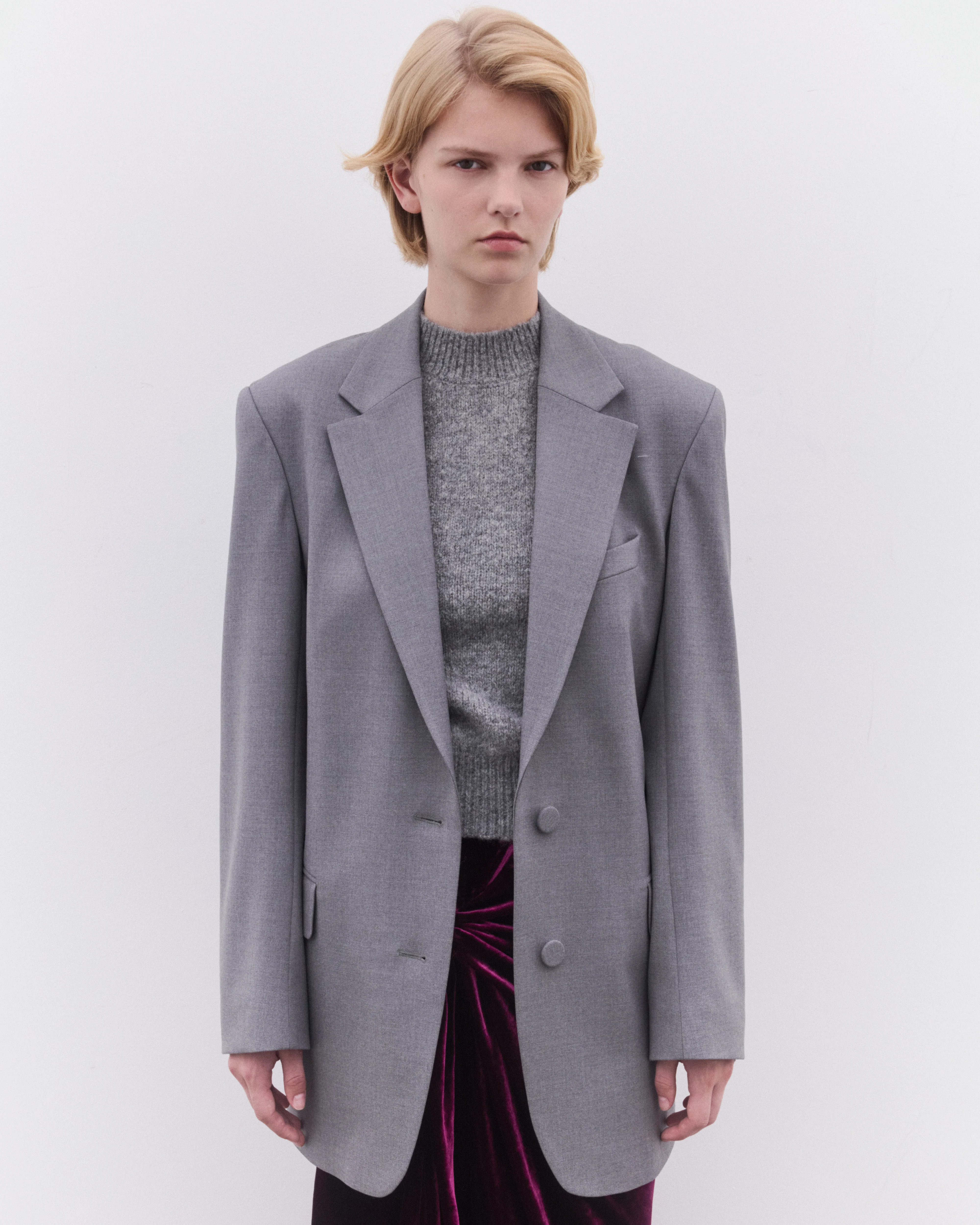 Dries Van Noten - Women’s Oversized Blazer - (Grey) - Image 3