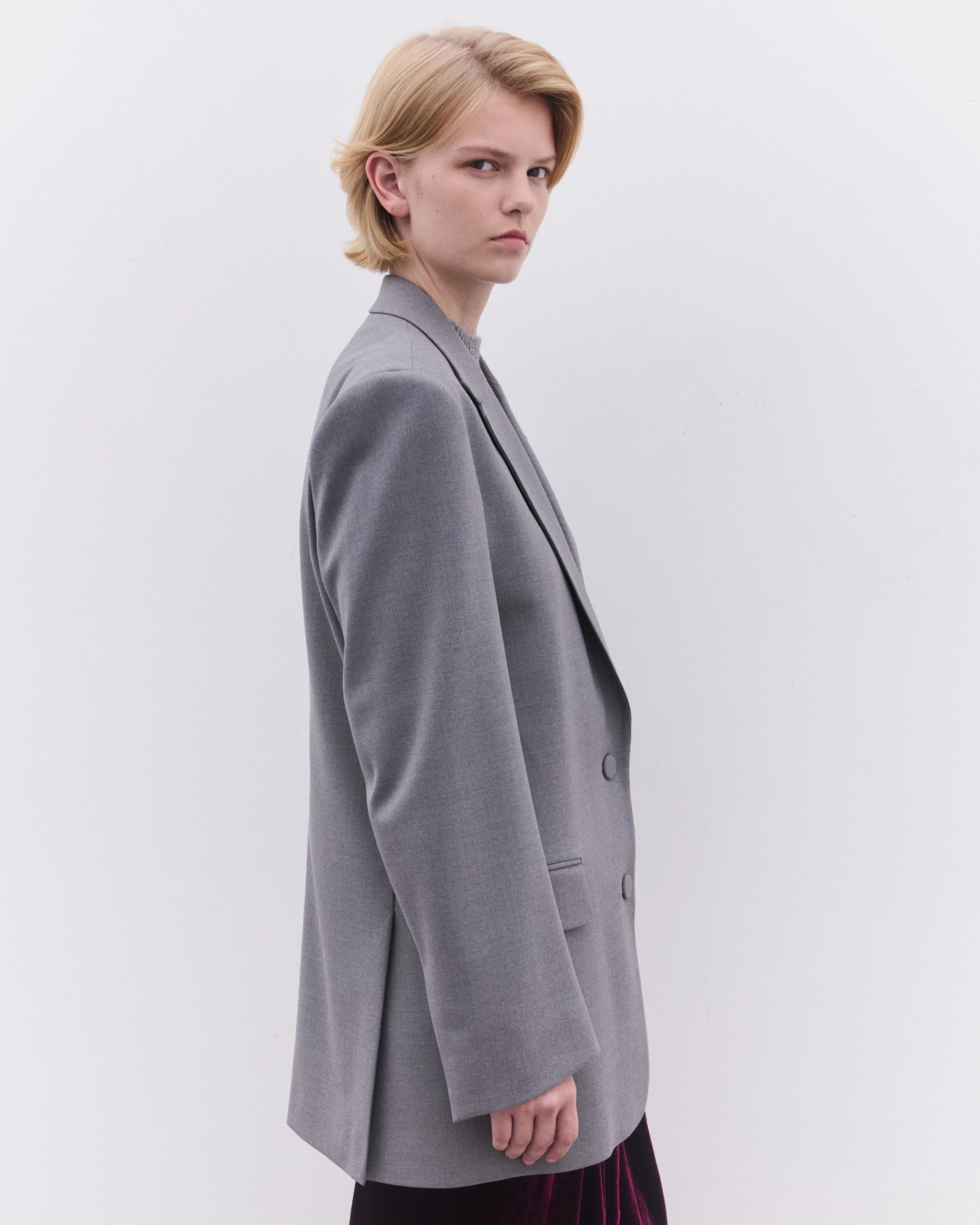 Dries Van Noten - Women’s Oversized Blazer - (Grey) - Image 4