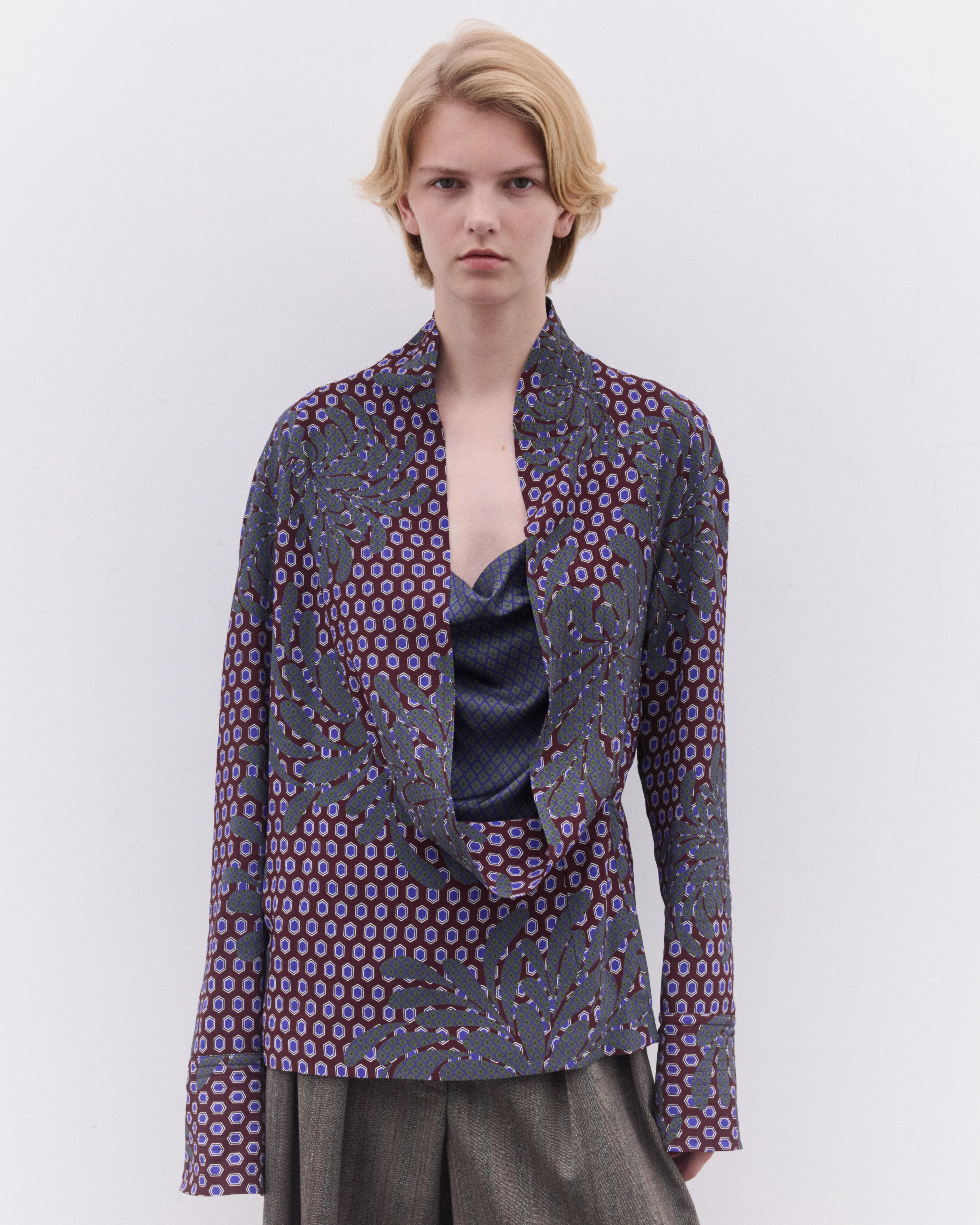 Dries Van Noten - Women’s Collarless Shirt - (Multi) - Image 3