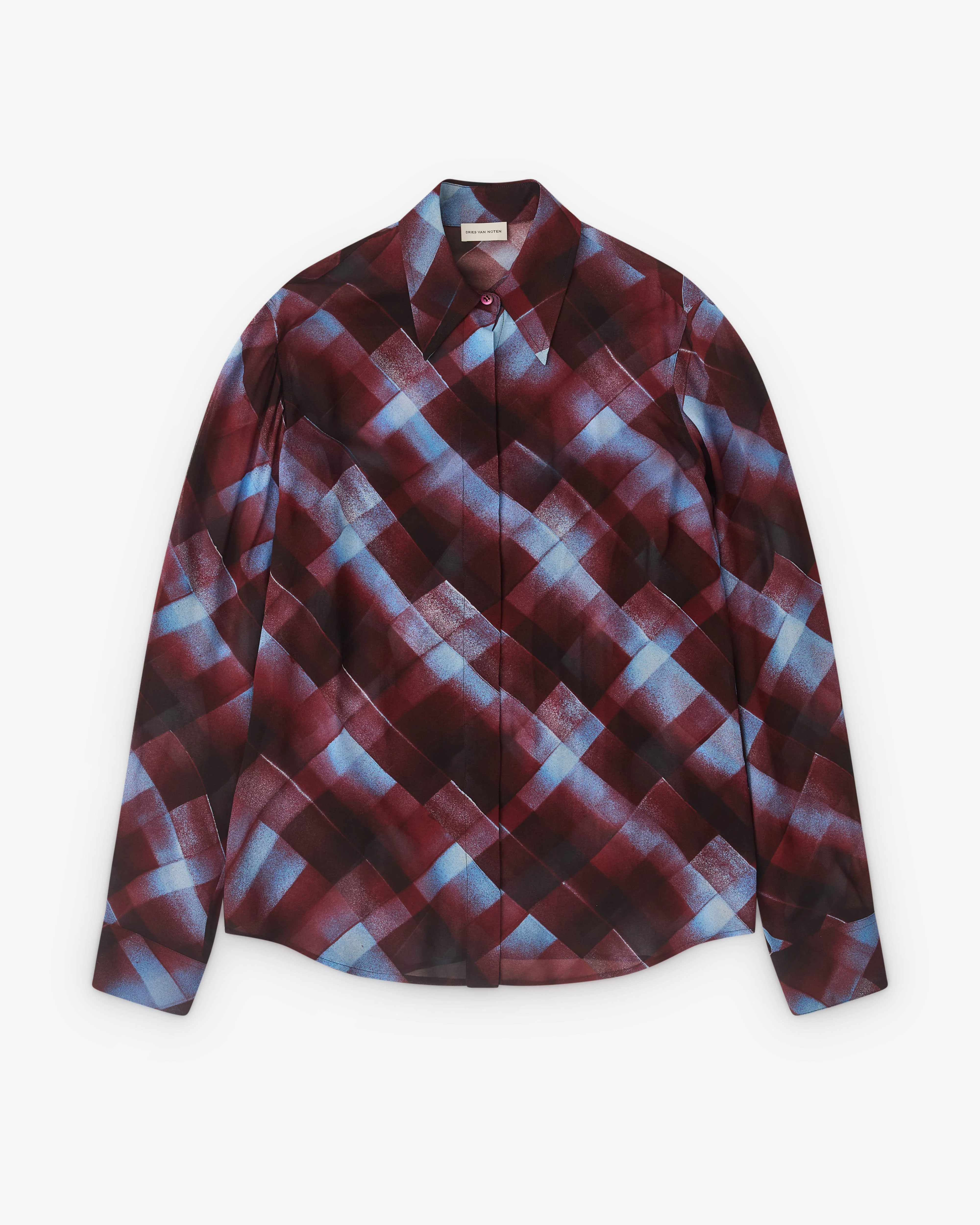 Dries Van Noten - Women’s Patterned Shirt - (Burgundy)
