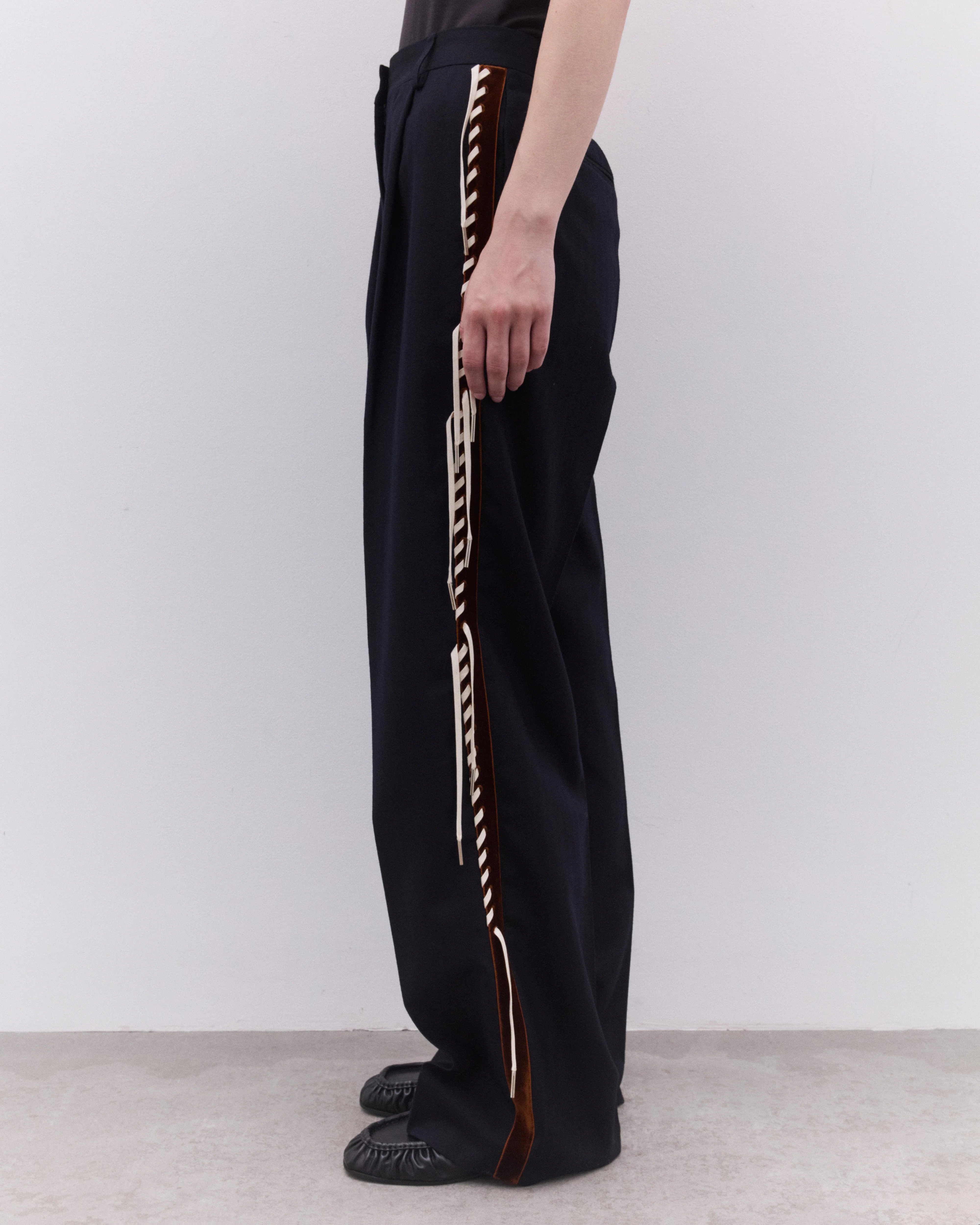 Dries Van Noten - Women’s Pleated Trousers - (Navy) - Image 4
