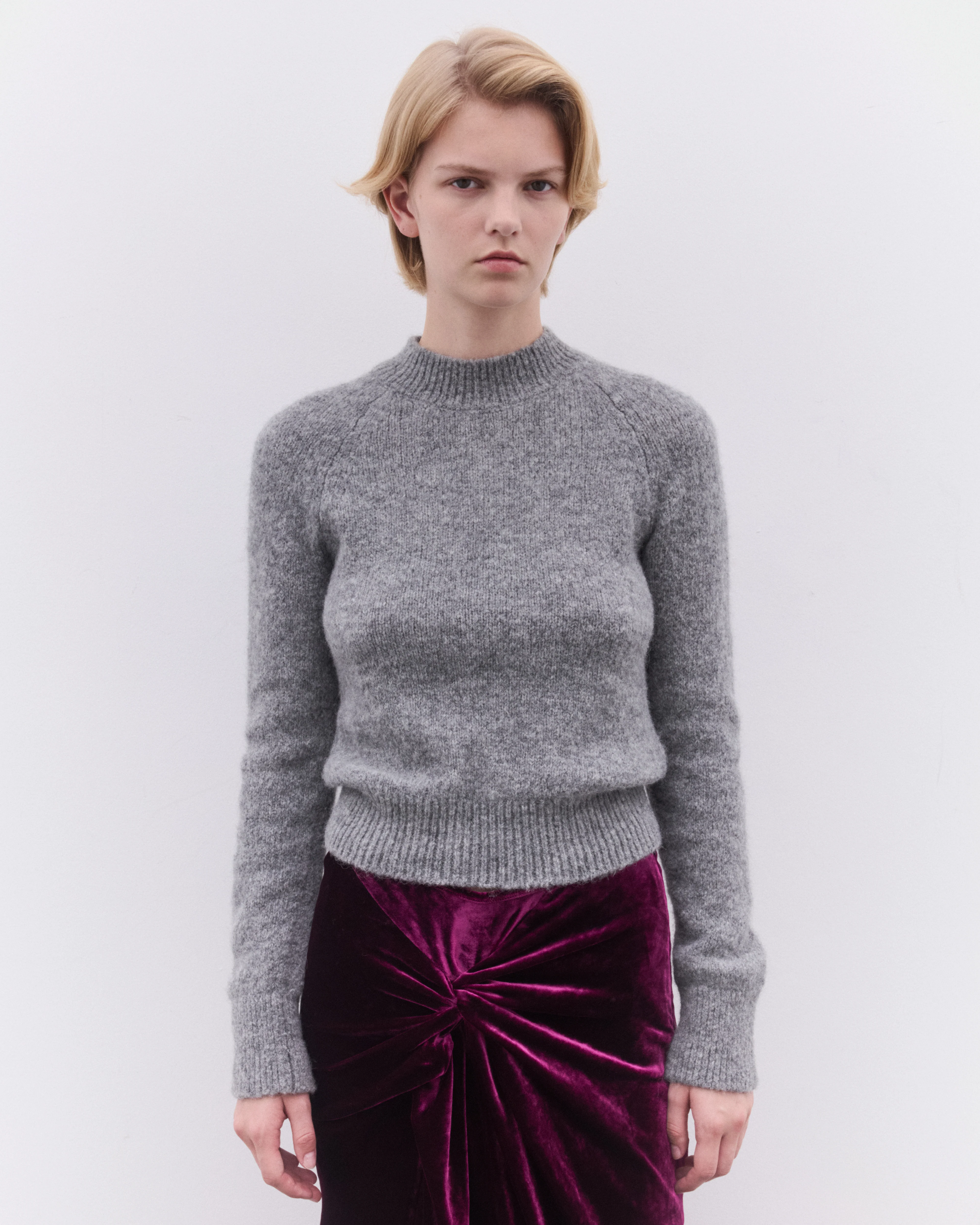 Dries Van Noten - Women’s Fitted Sweater - (Mid Grey) - Image 3