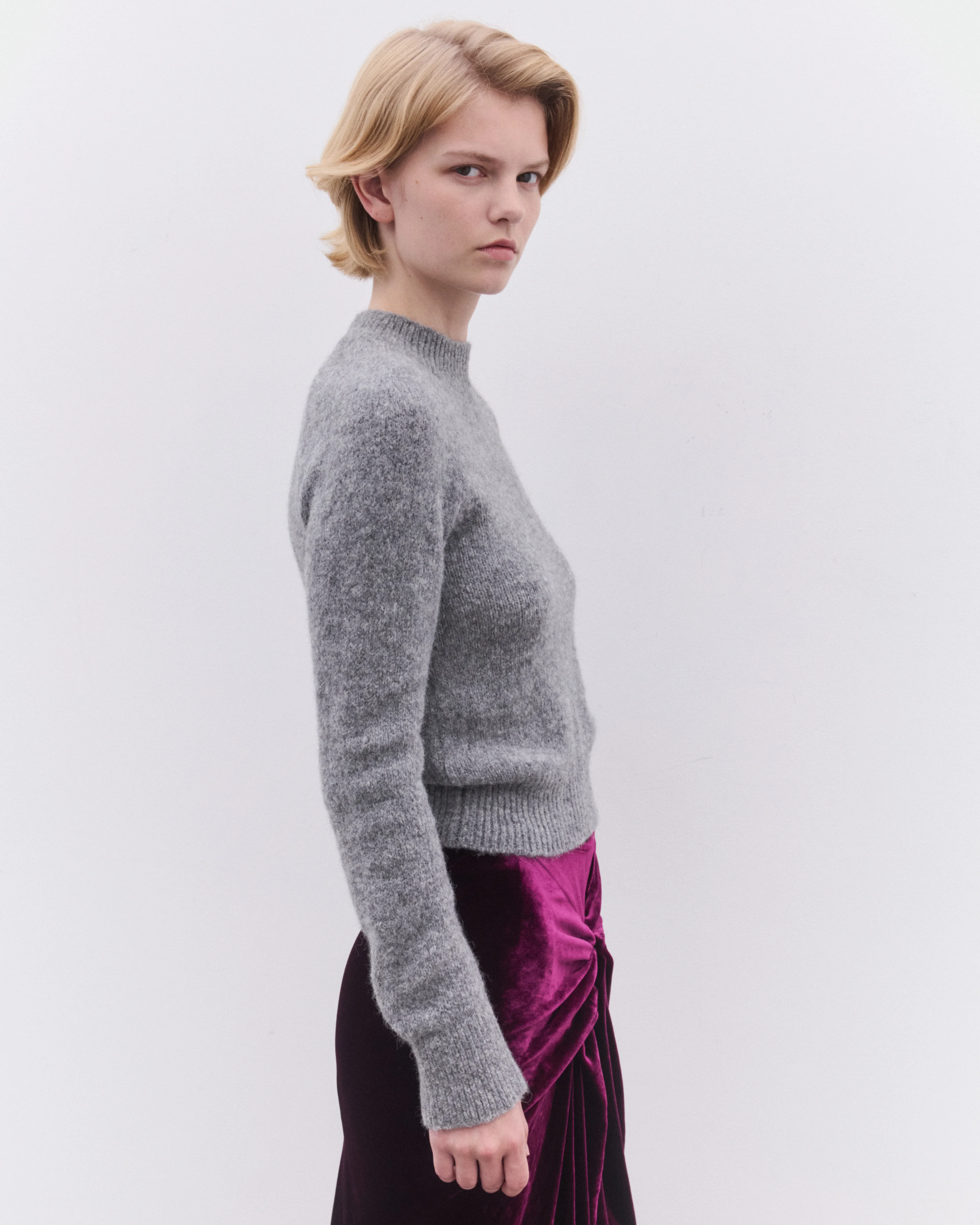 Dries Van Noten - Women’s Fitted Sweater - (Mid Grey) - Image 4