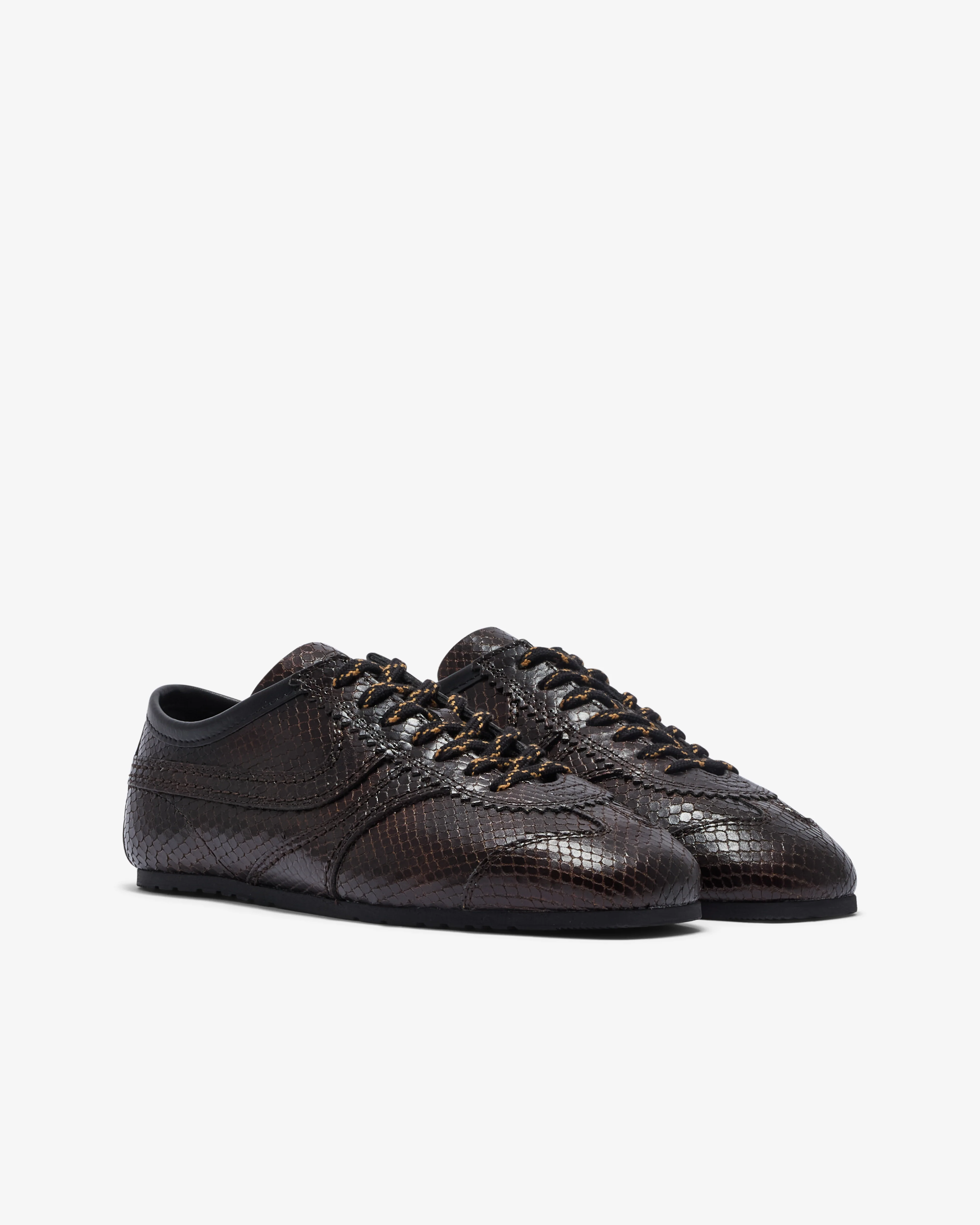 Dries Van Noten - Women’s Leather Sneakers - (Dark Brown) - Image 3