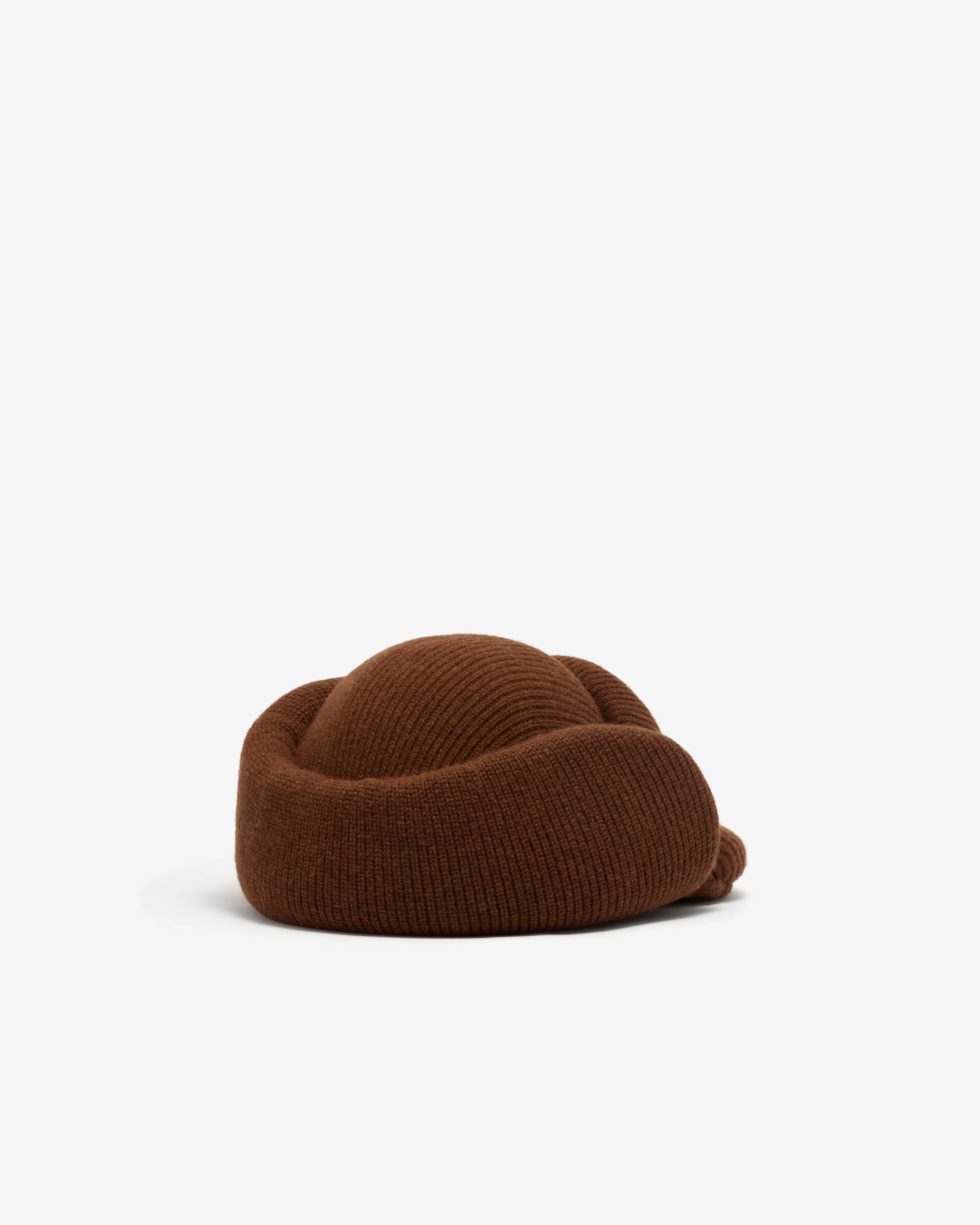Duran Lantink - Women’s Padded Knitted Wool Cap - (Brown) - Image 3