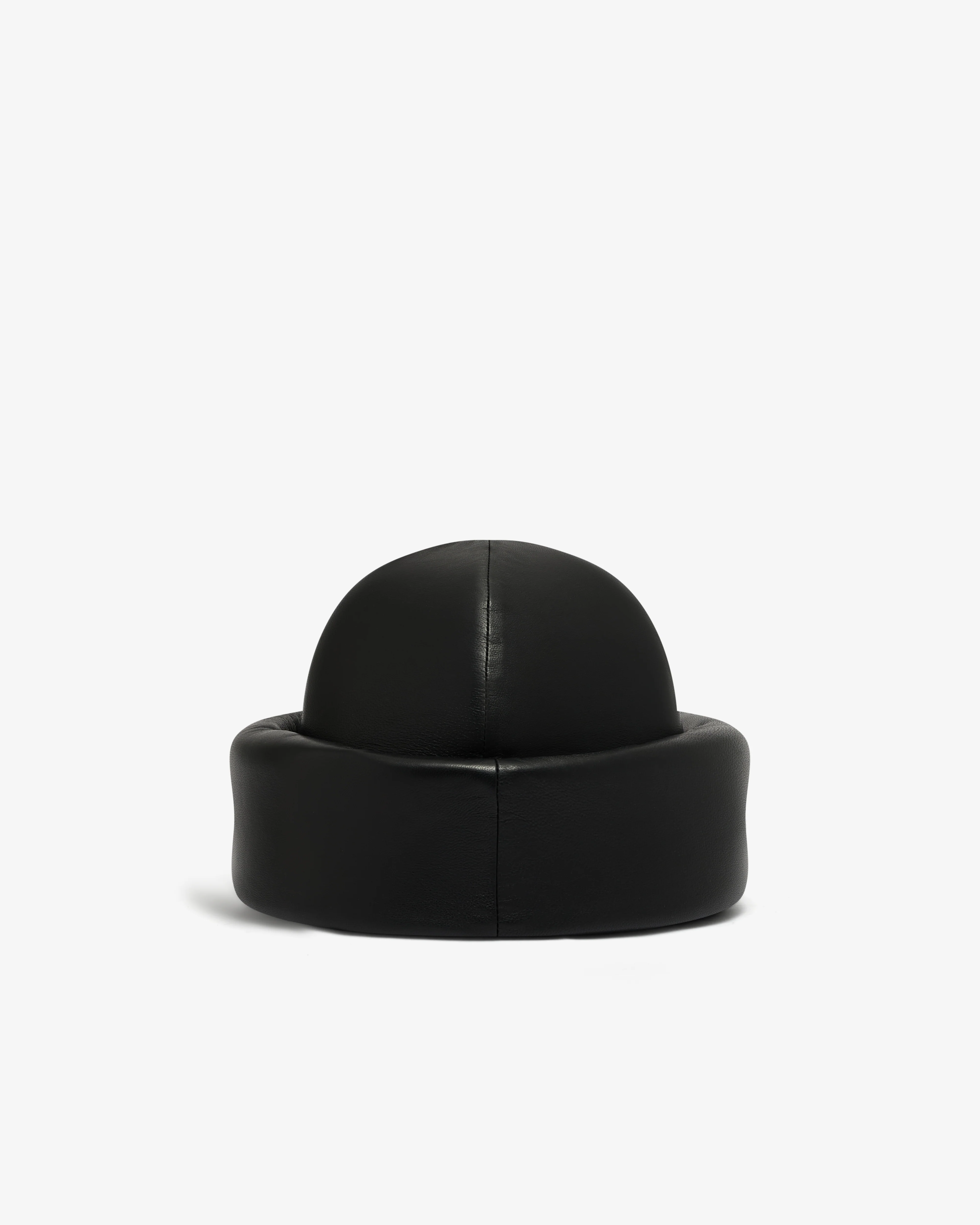 Duran Lantink - Women’s Padded Leather Beanie - (Black) - Image 3