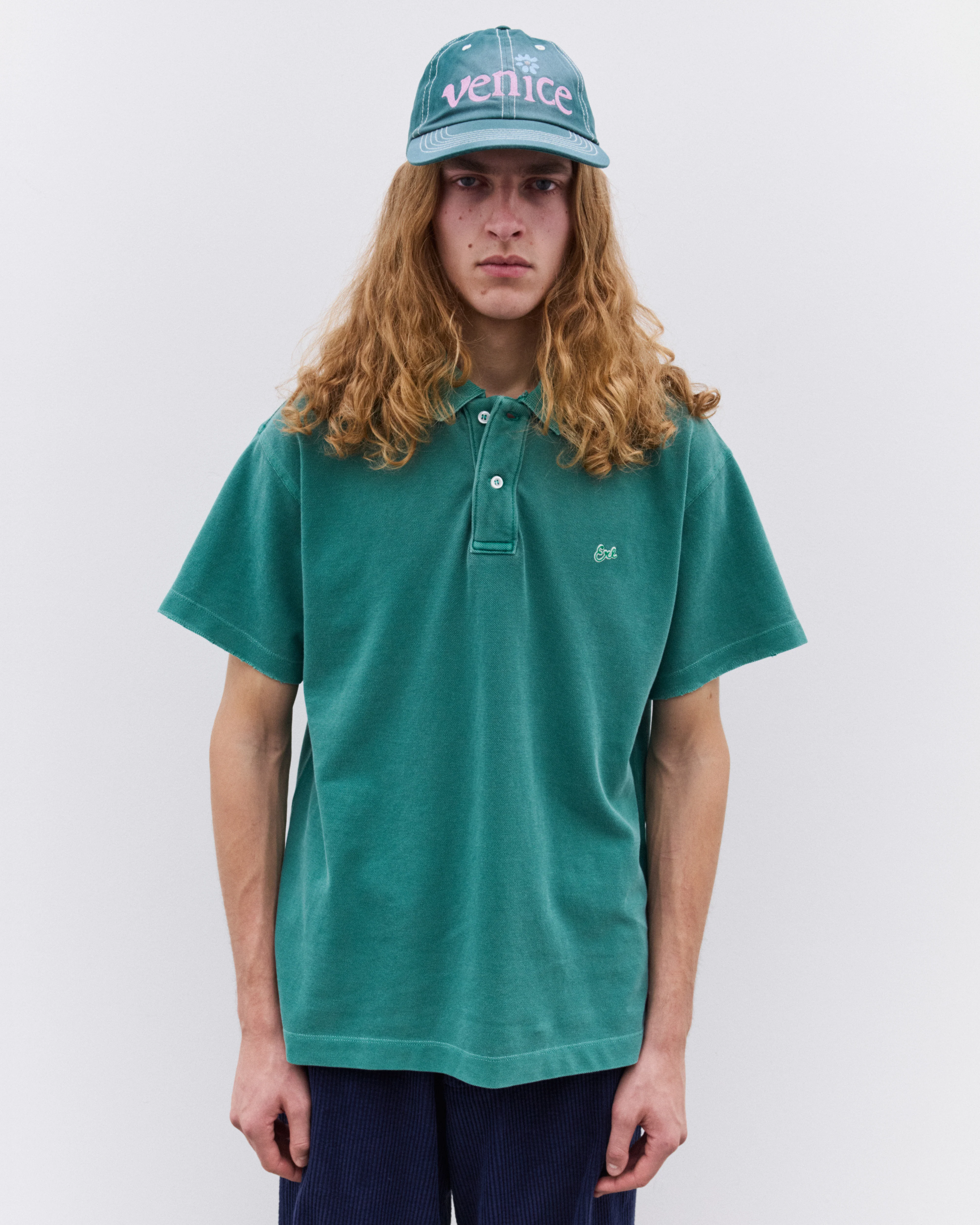 Erl - Polo T-Shirt - (Green) - Image 3
