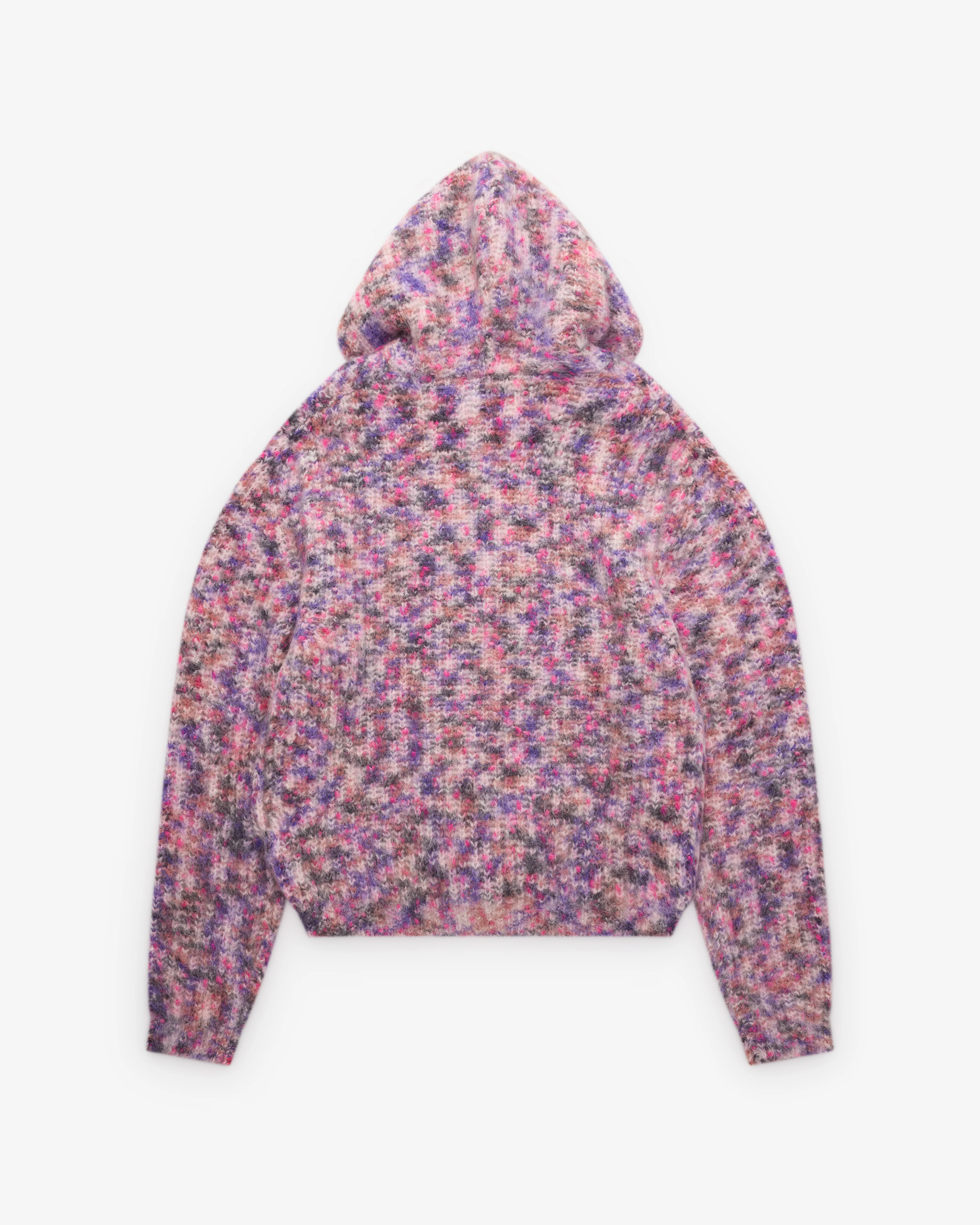 Erl - Zipped Mohair Hooded Cardigan - (Pink) - Image 2