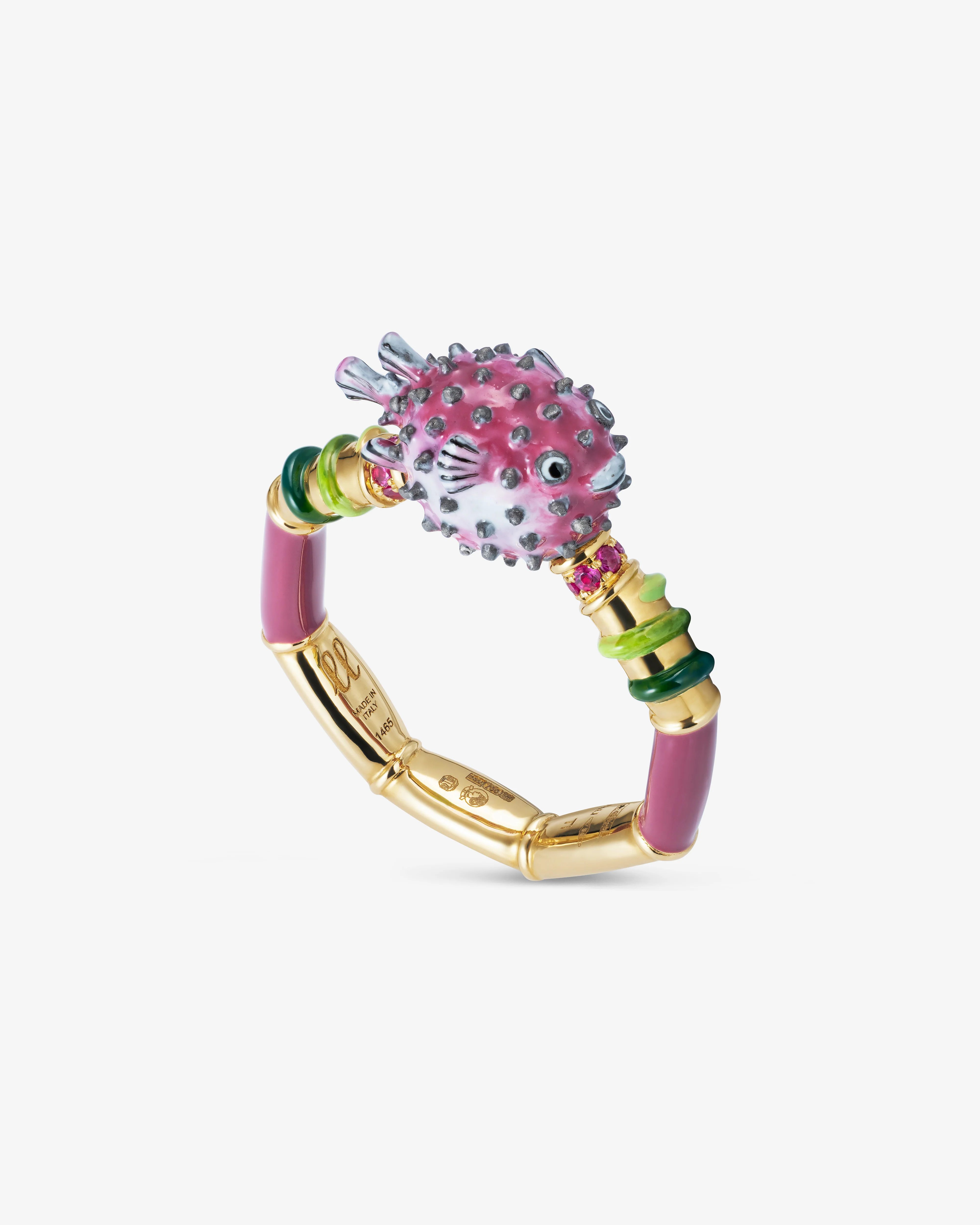 Francesca Villa  - Swimming Puffer Fish Ring  -  (Multi) - Image 2